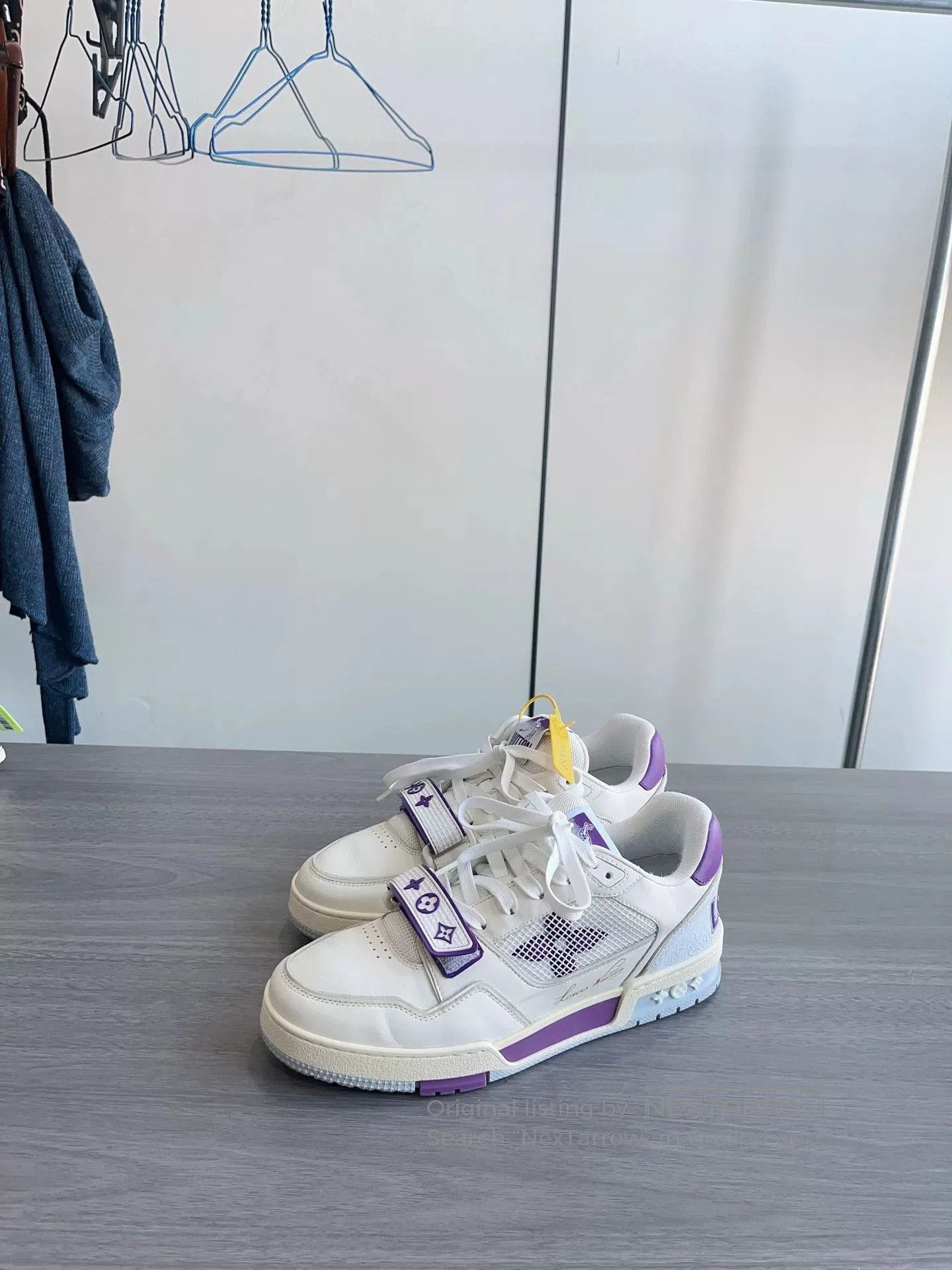 Louis Vuitton Louis Vuitton LV Trainer White Purple Velcro. Size US 7.5 / EU 40-41 - 4 Thumbnail