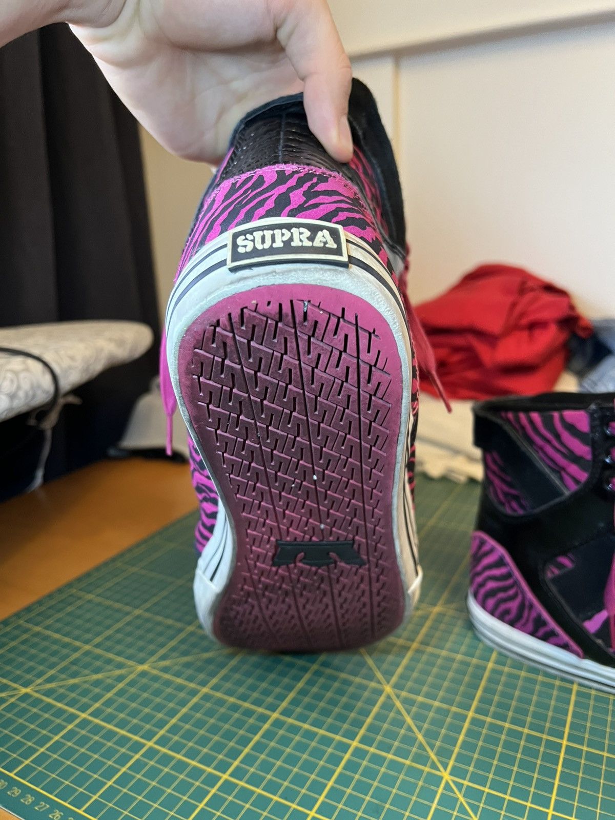 Supra Vintage Supra Muska Skytop Black Magenta Zebra Striped shoes Size US 13 / EU 46 - 10 Thumbnail