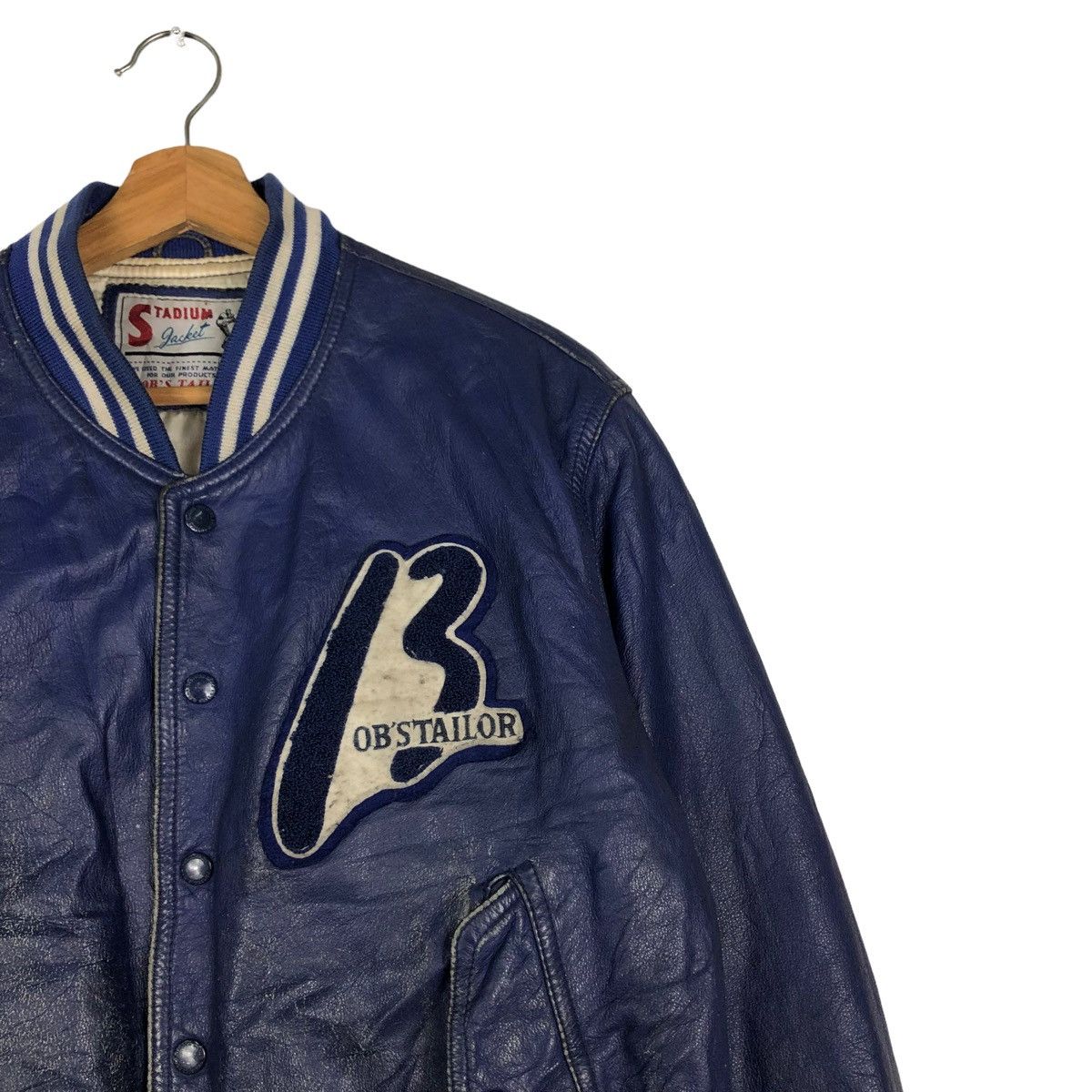Vintage 🔥VINTAGE LEATHER STADIUM JUMPER JACKET BOB’S TAILOR BIG LOGO Size US M / EU 48-50 / 2 - 7 Thumbnail
