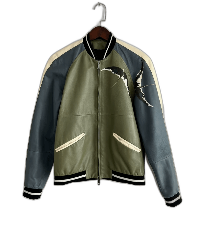 Valentino Valentino Bird Leather Baseball Jacket Size US M / EU 48-50 / 2 - 1 Thumbnail
