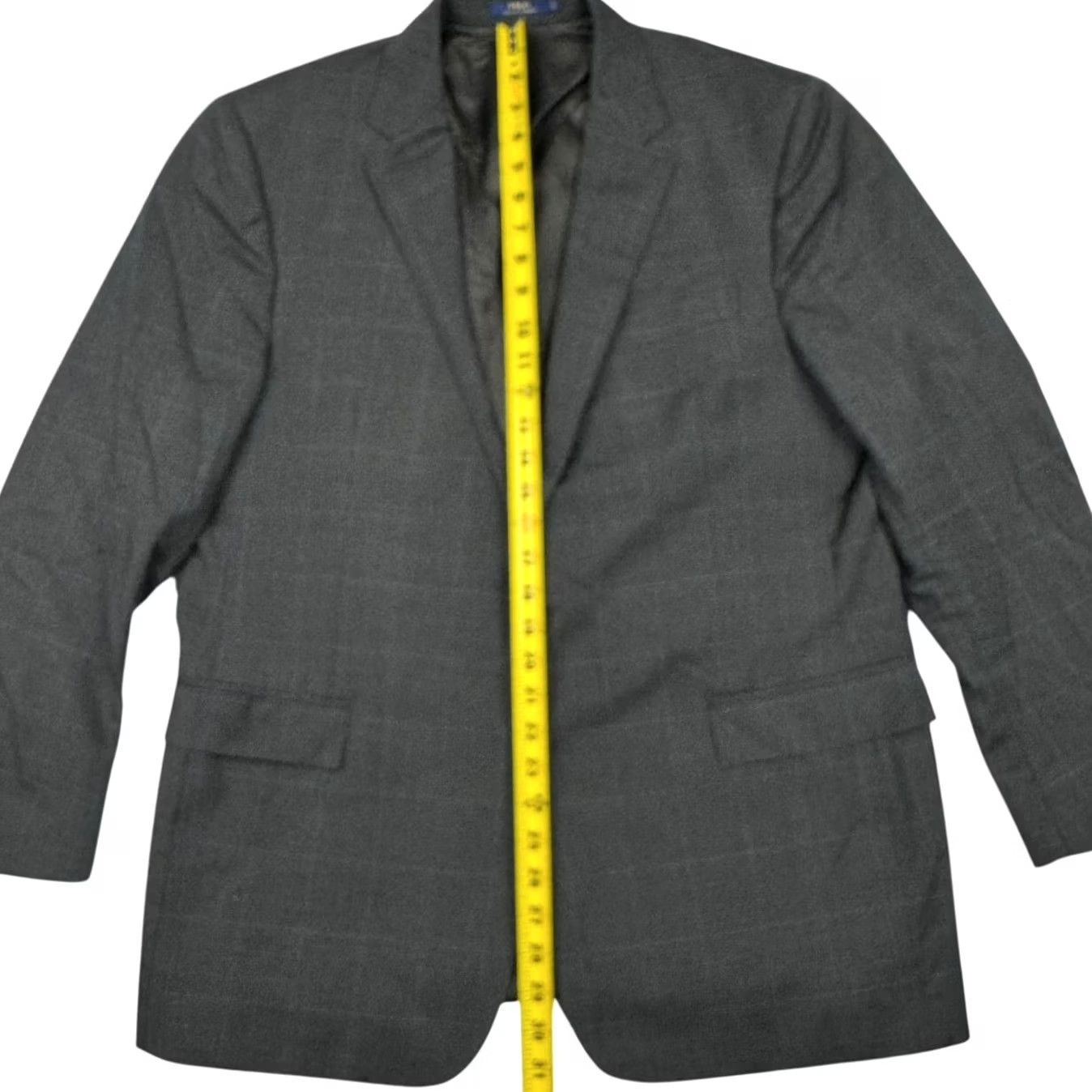 Ralph Lauren Polo Ralph Lauren Men Wool 2-Button Blazer Gray Windowpane Italy 46R Blazer Size US XXL / EU 58 / 5 - 6 Thumbnail