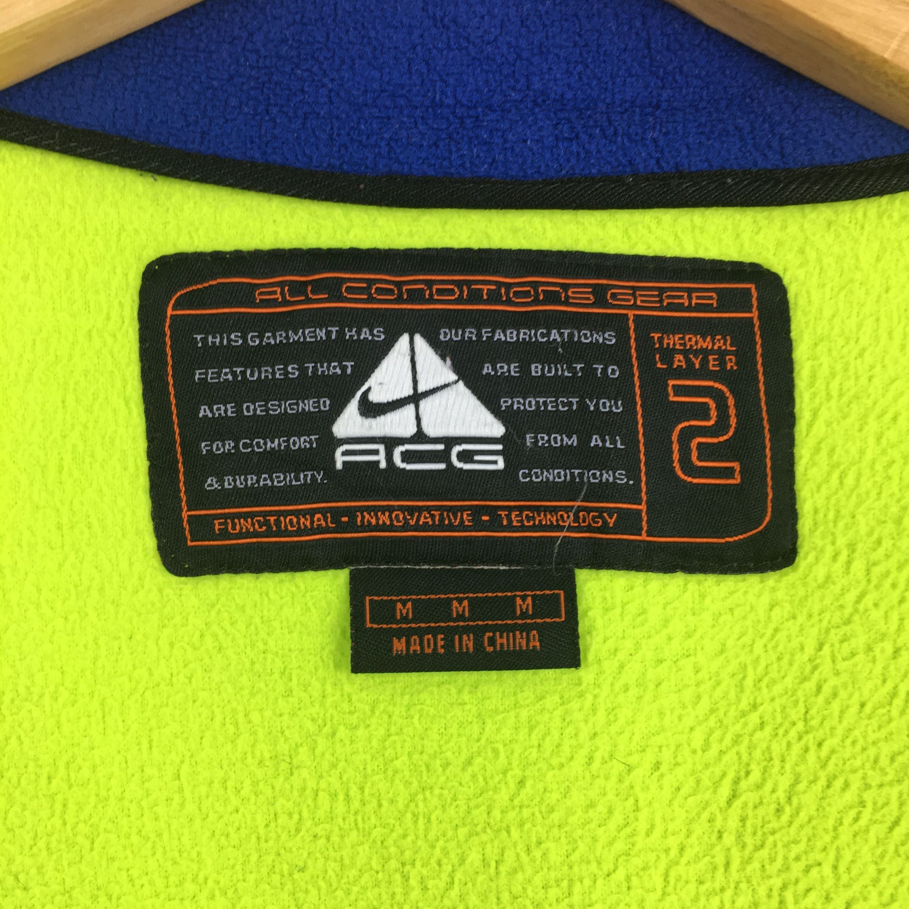 Nike Vintage Retro Nike Acg Fleece Neon Vest Jacket Medium Size US M / EU 48-50 / 2 - 3 Thumbnail