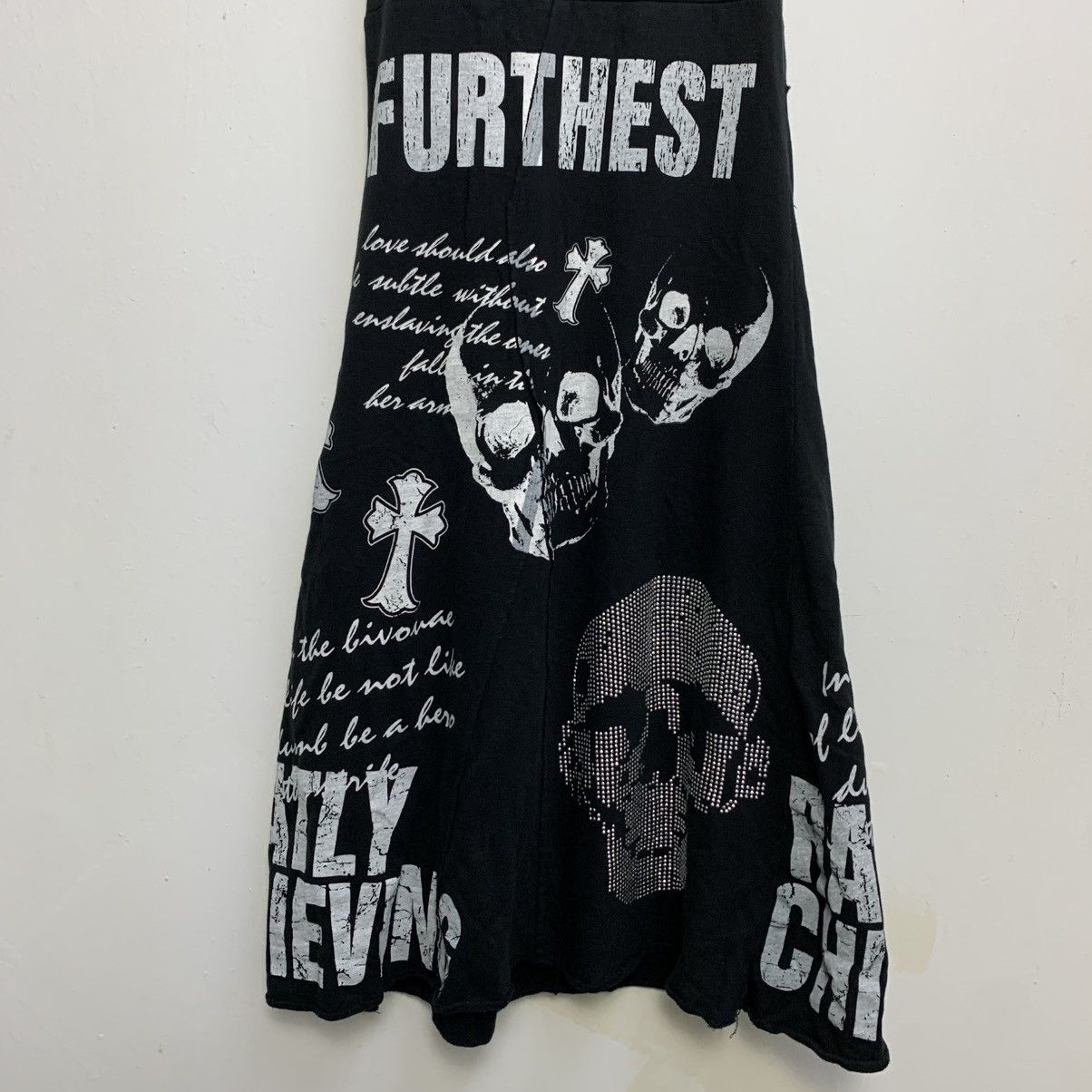 Japanese Brand M.K.R Gothic Skull Print Hooded Overall Dress Size XS / US 0-2 / IT 36-38 - 3 Thumbnail