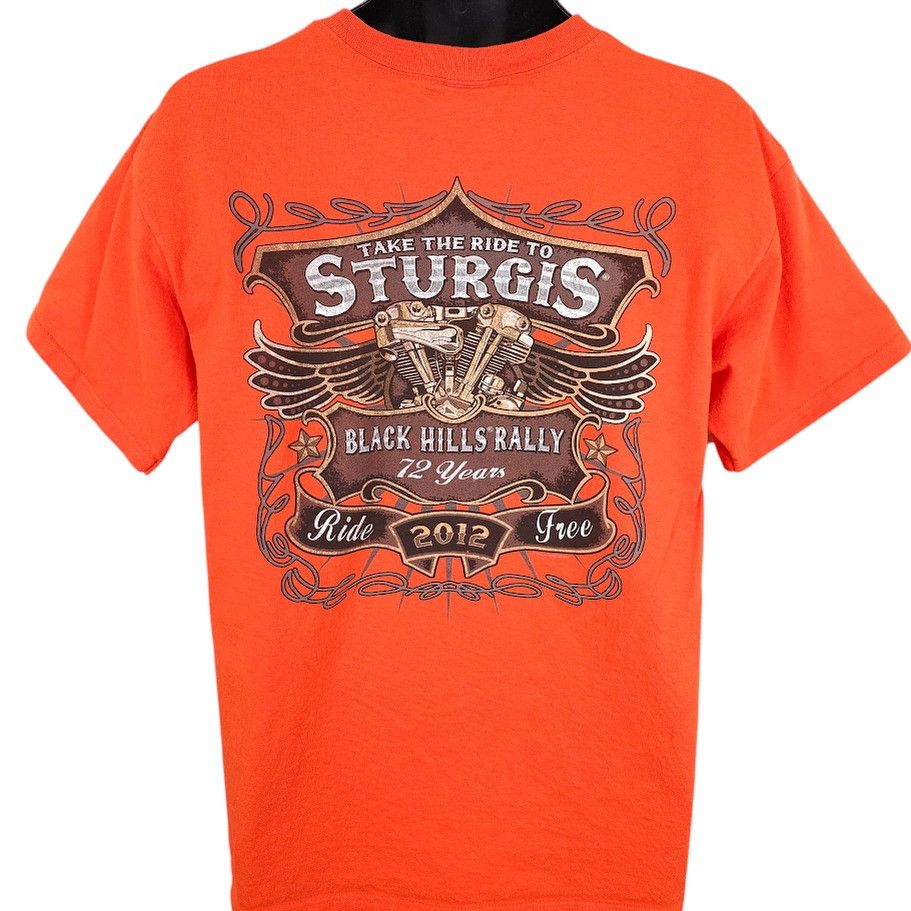 Anvil Sturgis T Shirt Mens Size Large Orange 2012 Black Hills Size US L / EU 52-54 / 3 - 1 Thumbnail