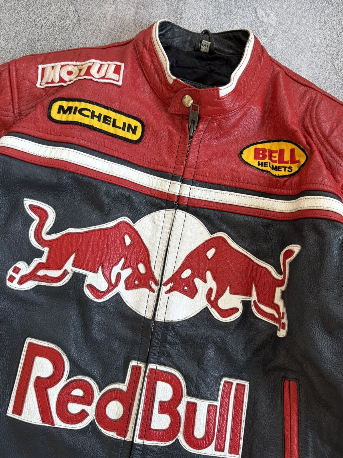 Red Bull Red Bull XL genuine leather racing motorcycle jacket biker Size US XL / EU 56 / 4 - 6 Thumbnail