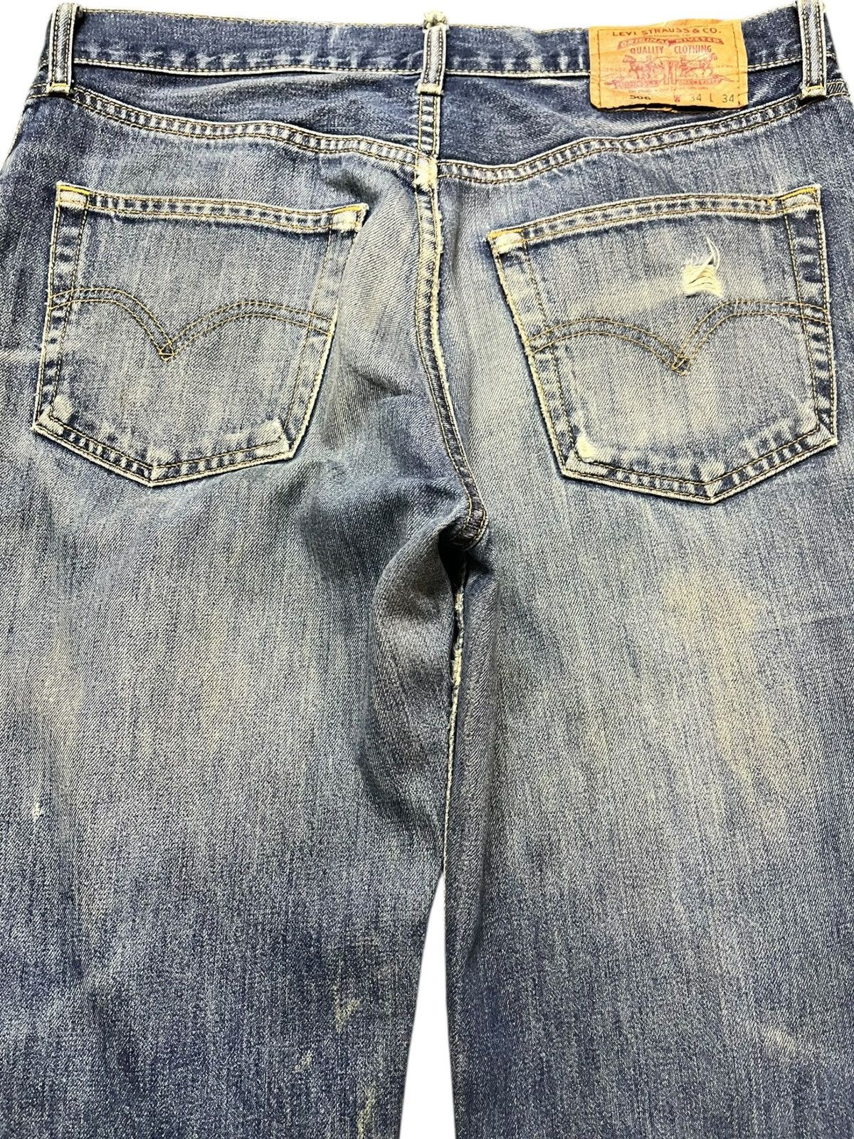 Levi's Vintage Clothing Vintage Levi’s 506 Baggy Wide Leg Mudwash Ripped Denim Size US 34 / EU 50 - 6 Thumbnail