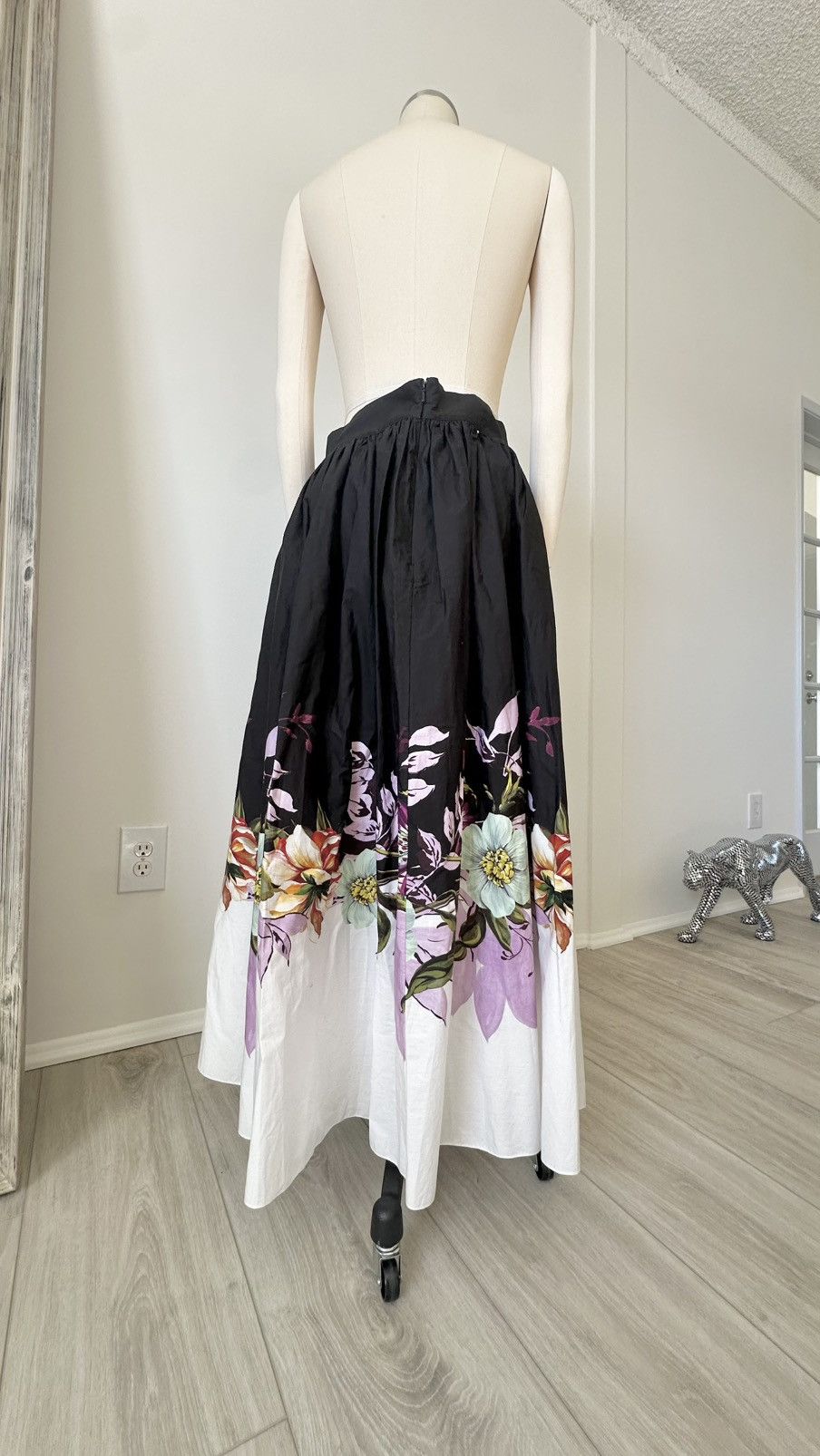Elie Saab ELIE SAAB Floral-Print Poplin Skirt Size 32" / US 10 / IT 46 - 10 Thumbnail