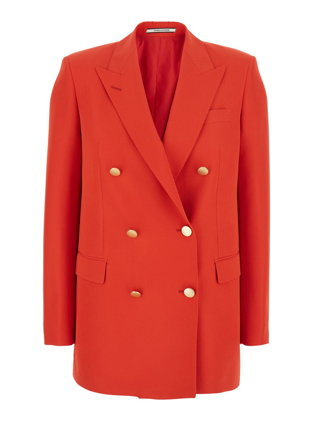 Tagliatore Red Double-breasted Jacket with Classic Lapels in Tech Fabric Woman Size M / US 6-8 / IT 42-44 - 1 Thumbnail