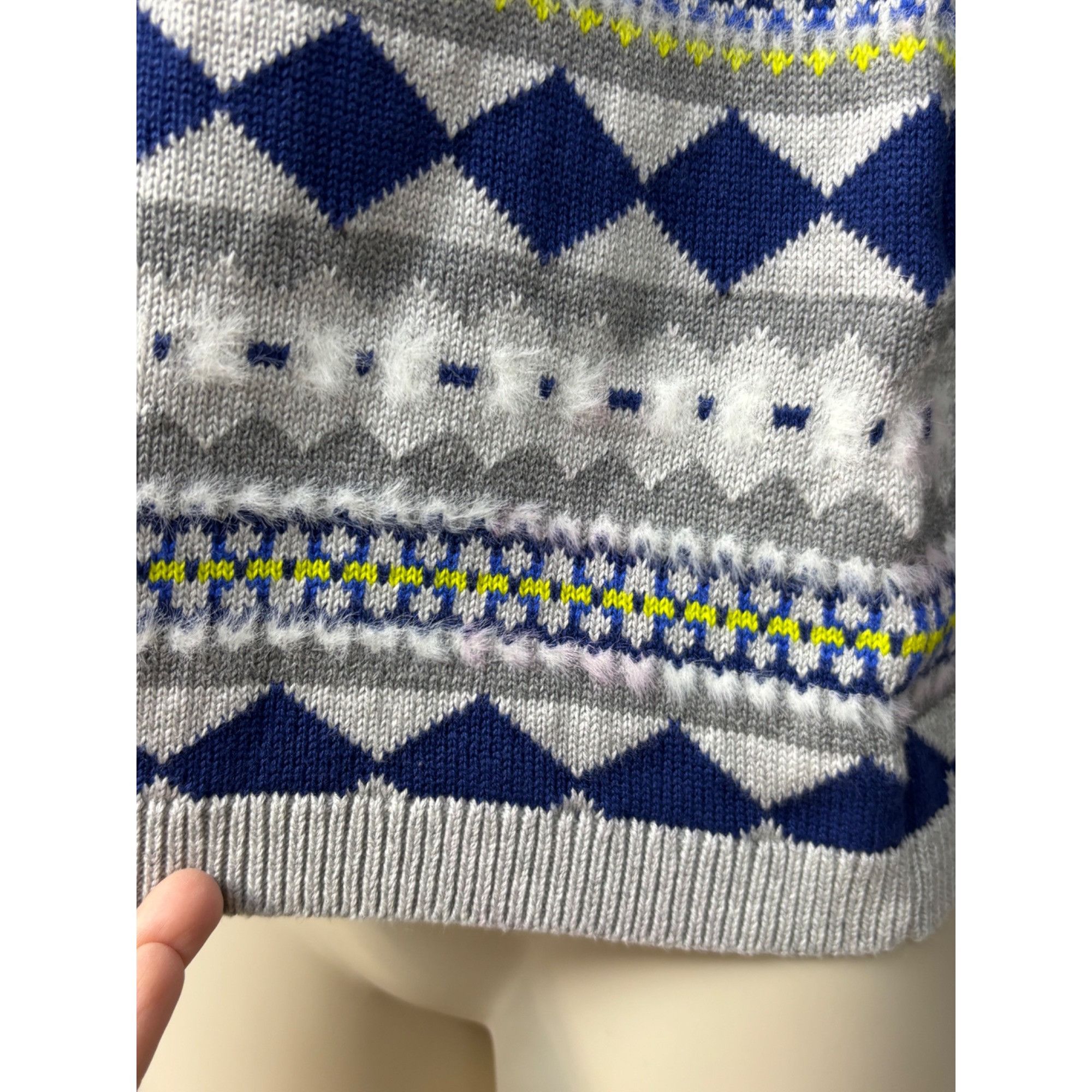Style & Co Style & Co Fair Isle Crew-Neck Sweater, Stripe Gray, Sz. XS- Size XS / US 0-2 / IT 36-38 - 5 Thumbnail