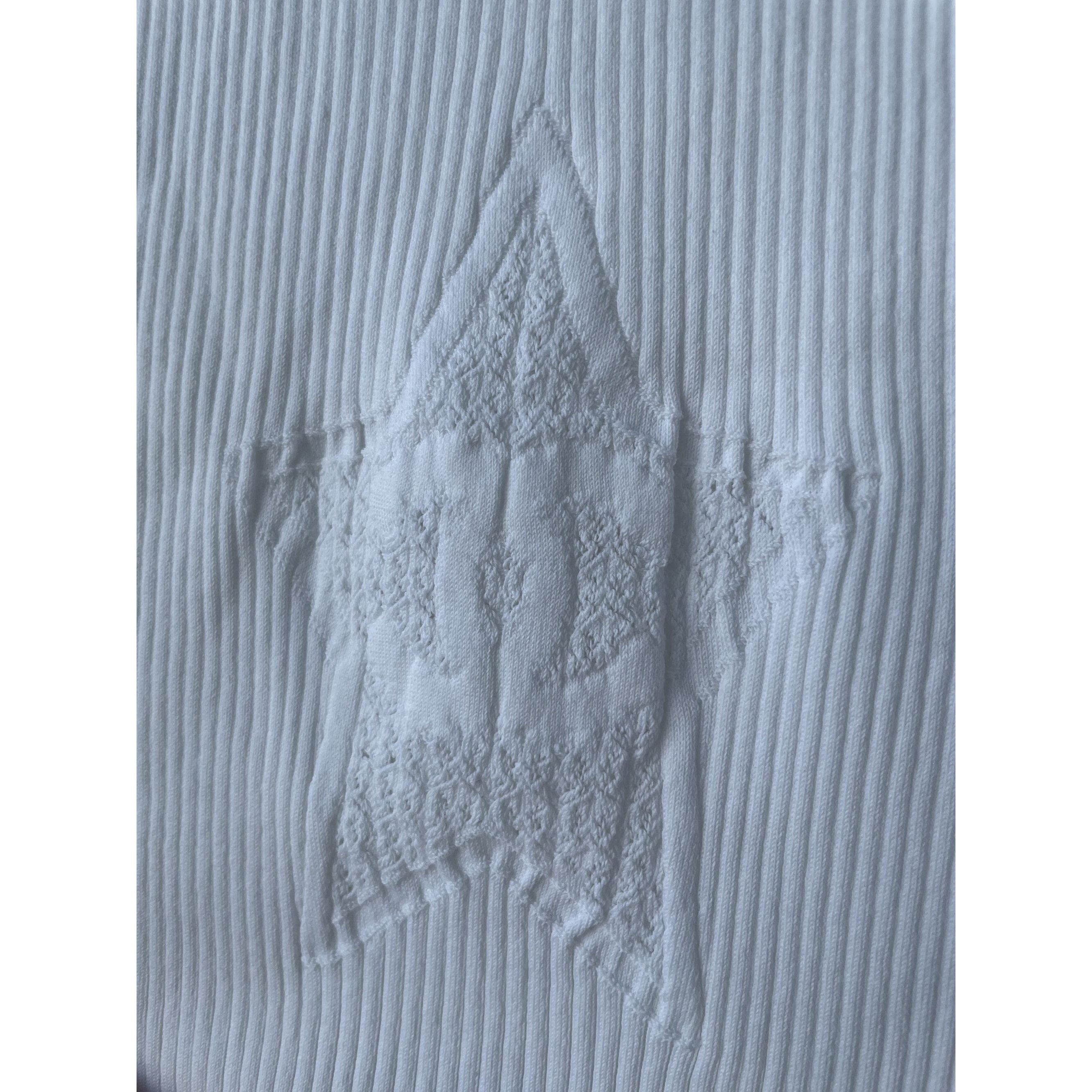 Chanel Chanel White Ribbed Tank Top With Embellished CC Logo & Star Size 38" / US 16 / IT 52 - 7 Thumbnail