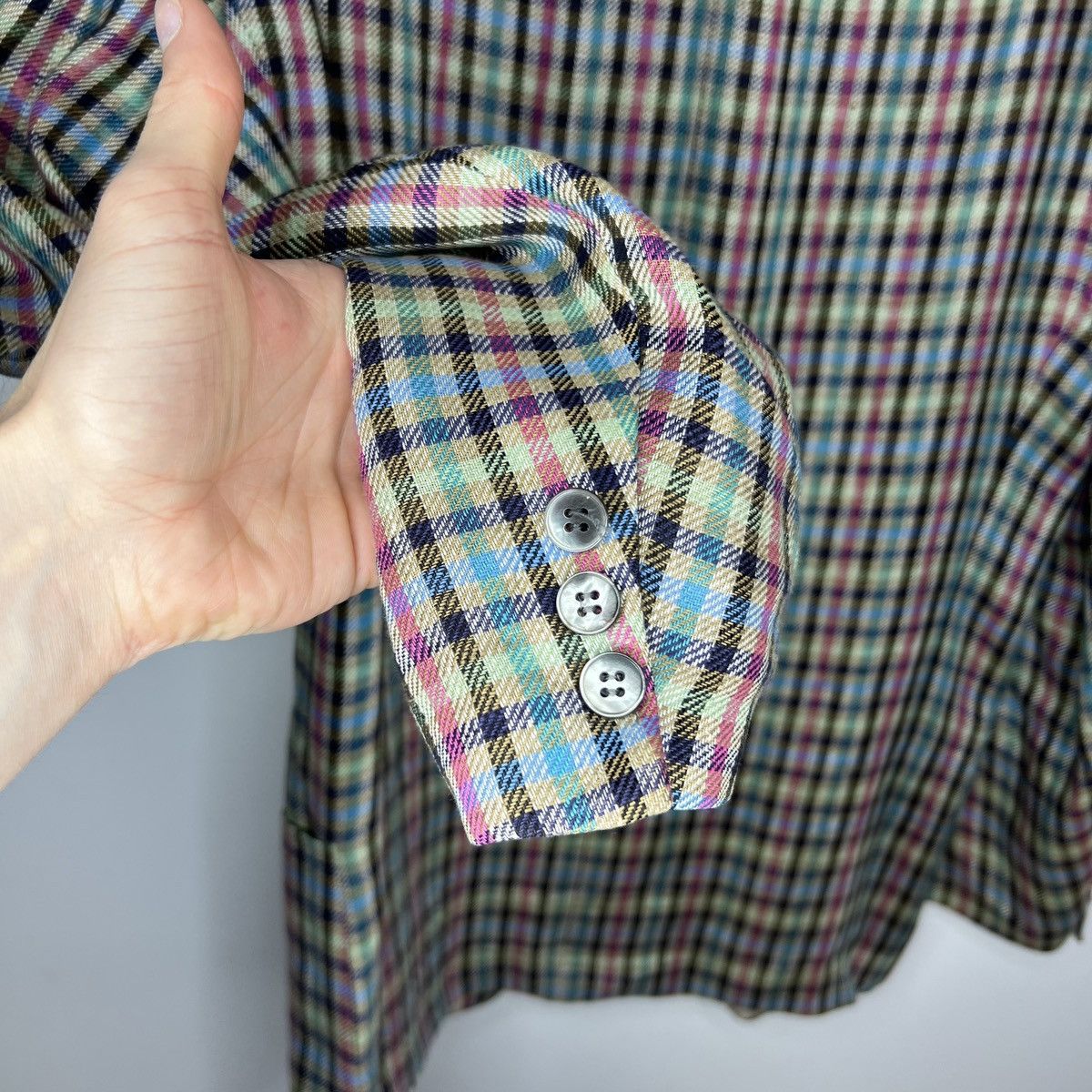 Designer × Hugo Boss Vintage Hugo Boss Linen Checkered Blazer Jacket Men size 52 Size 42R - 12 Thumbnail