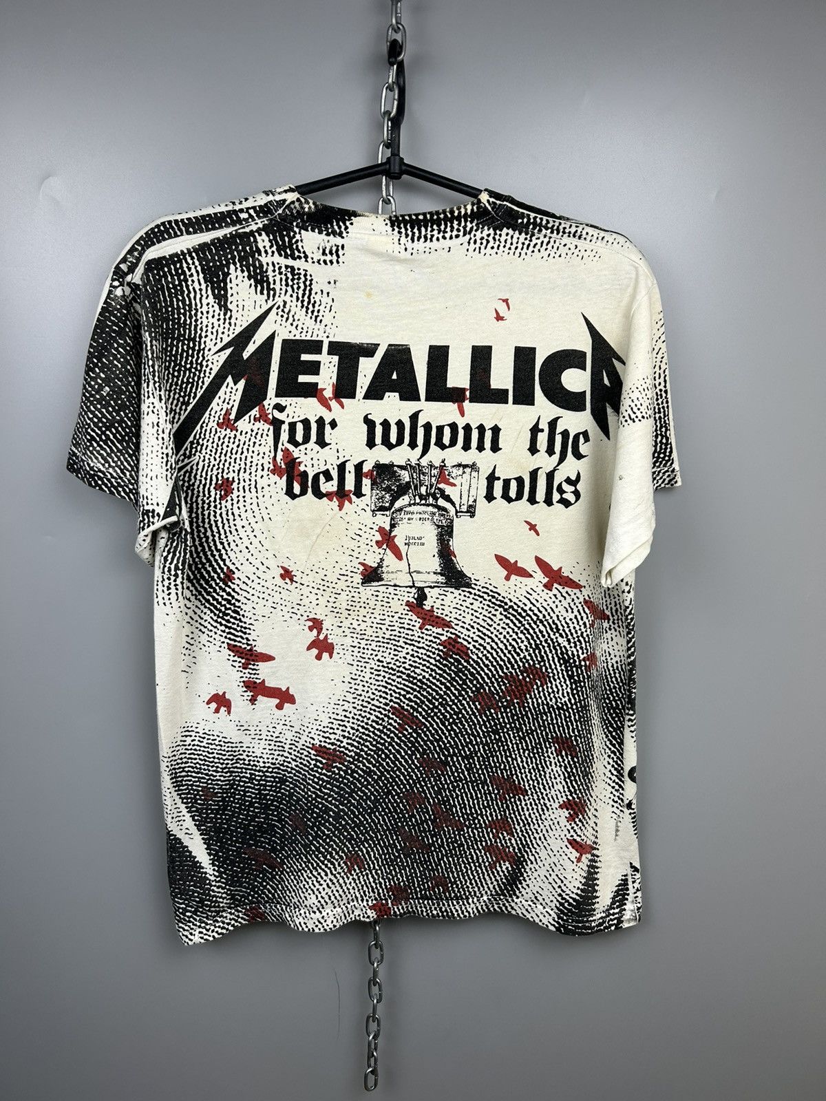 Band Tees × Vintage Vintage Metallica Crow All Over Print T shirt Size US M / EU 48-50 / 2 - 3 Thumbnail