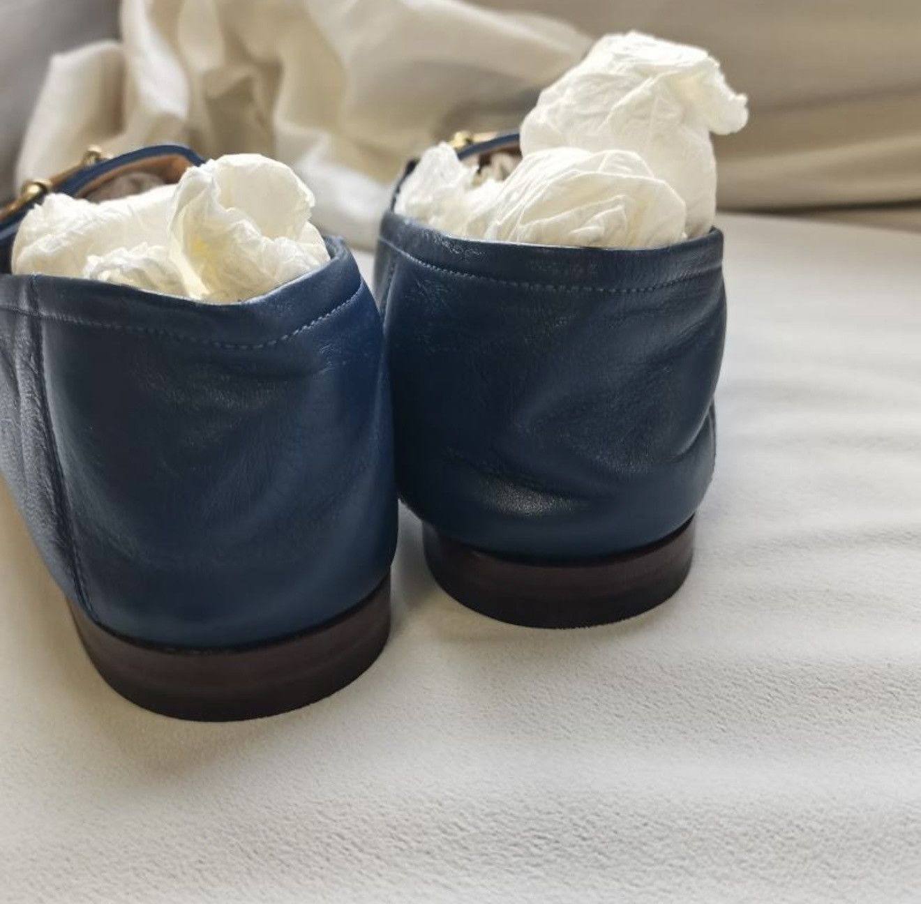 Gucci Gucci Leather Loafers with Horsebit and Web Strap 0079 Size US 8.5 / EU 41-42 - 3 Thumbnail