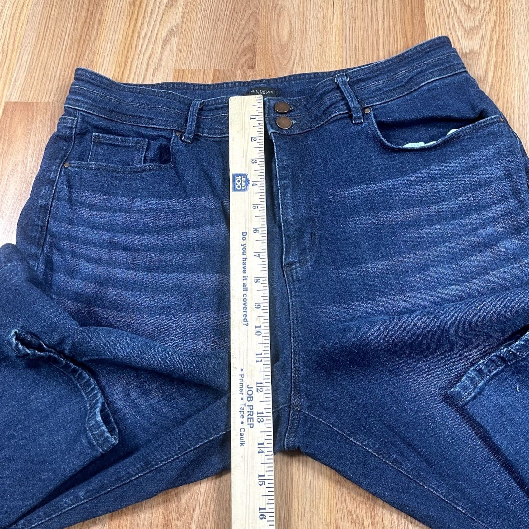 Ann Taylor Ann Taylor Jeans Womens 16 Blue Boyfriend Skinny Leg High Rise Stretch Denim Pants Size 38" / US 16 / IT 52 - 7 Thumbnail
