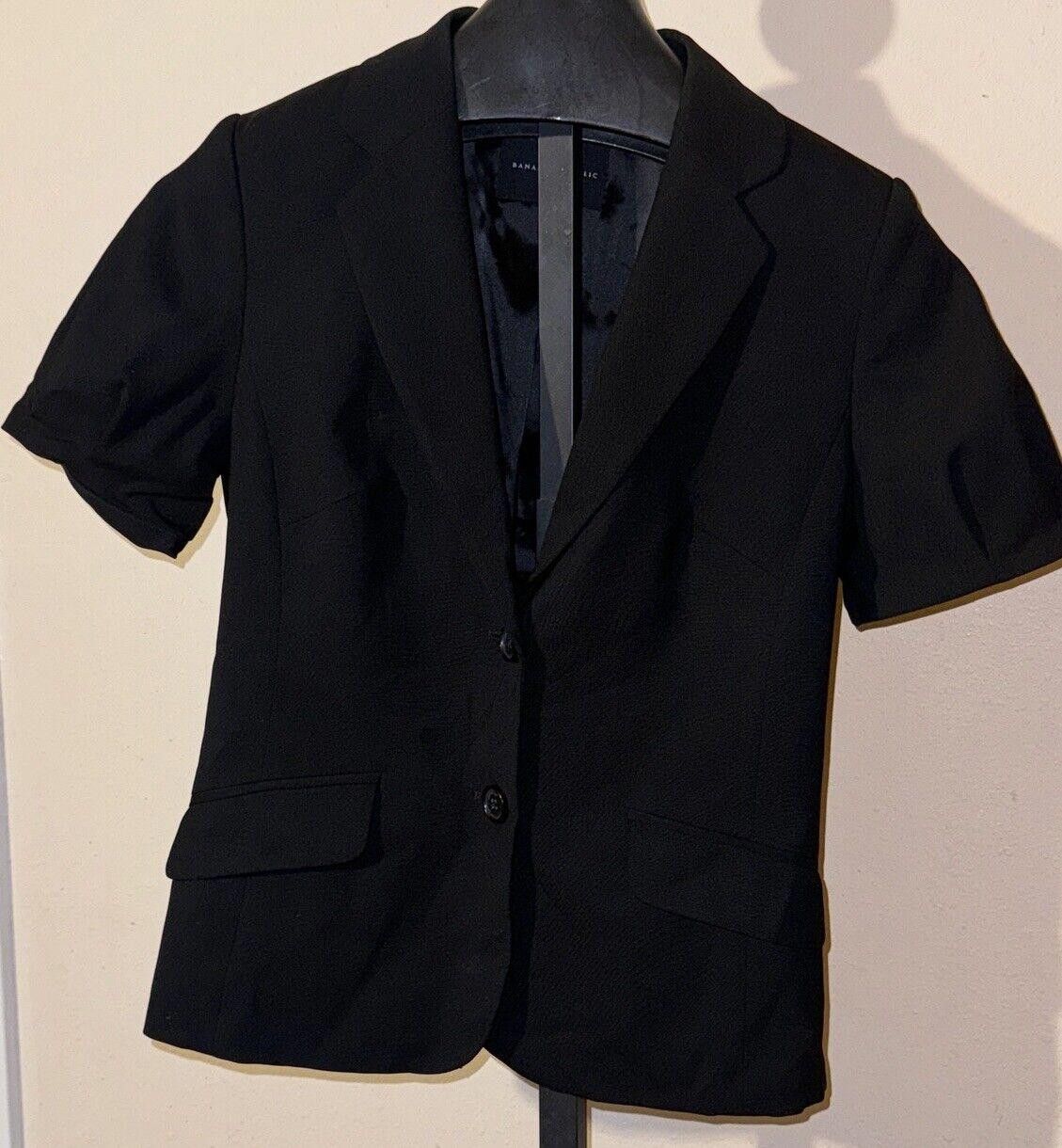 Banana Republic Banana Republic Black Stretch Wool Blend Jacket Sz 6 Size M / US 6-8 / IT 42-44 - 4 Thumbnail