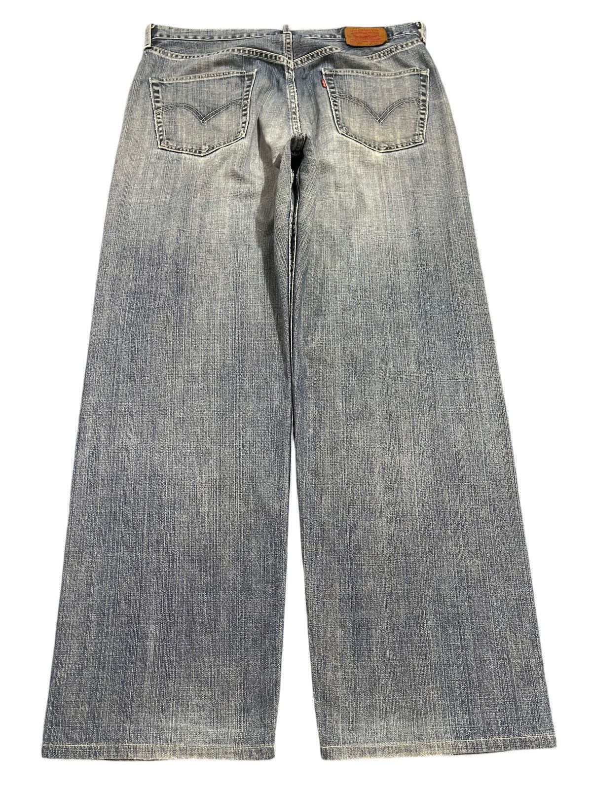 Levi's Vintage 90s Levis 504 Blue Wash Distressed Loose Jeans Size US 35 - 2 Thumbnail