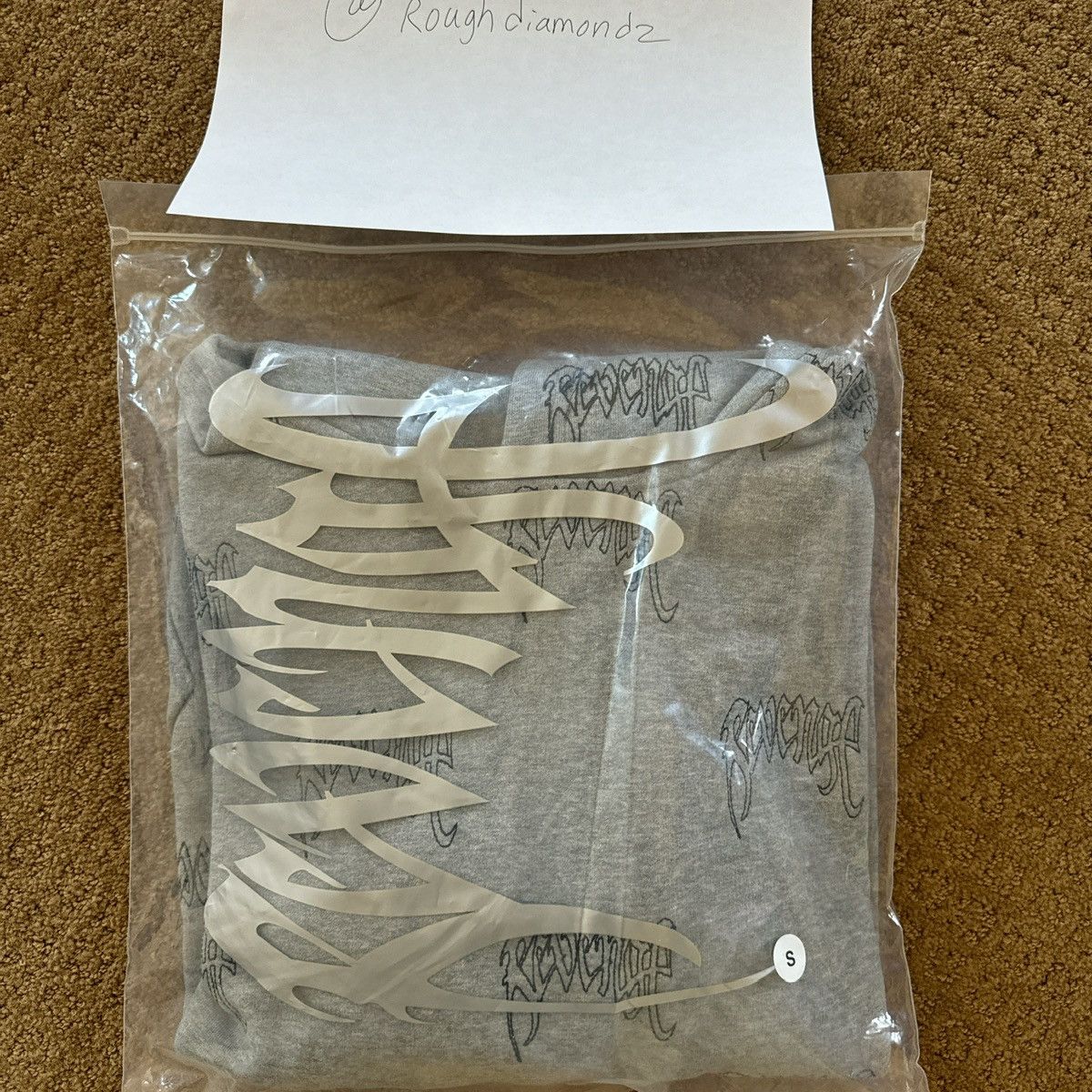 Revenge Revenge All Over Embroidered Logo Hoodie Grey Size S Size US S / EU 44-46 / 1 - 2 Thumbnail