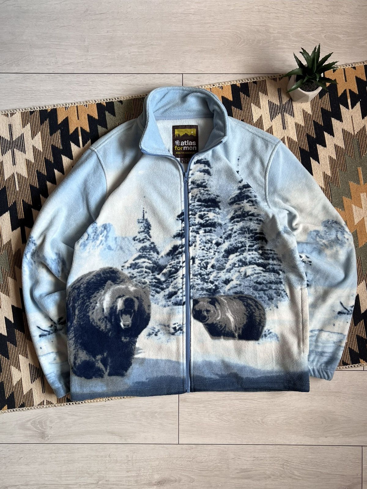 The Mountain × Vintage Vintage 00s Animal Bear Fleece Zip Sweater Jacket Size US XL / EU 56 / 4 - 1 Thumbnail