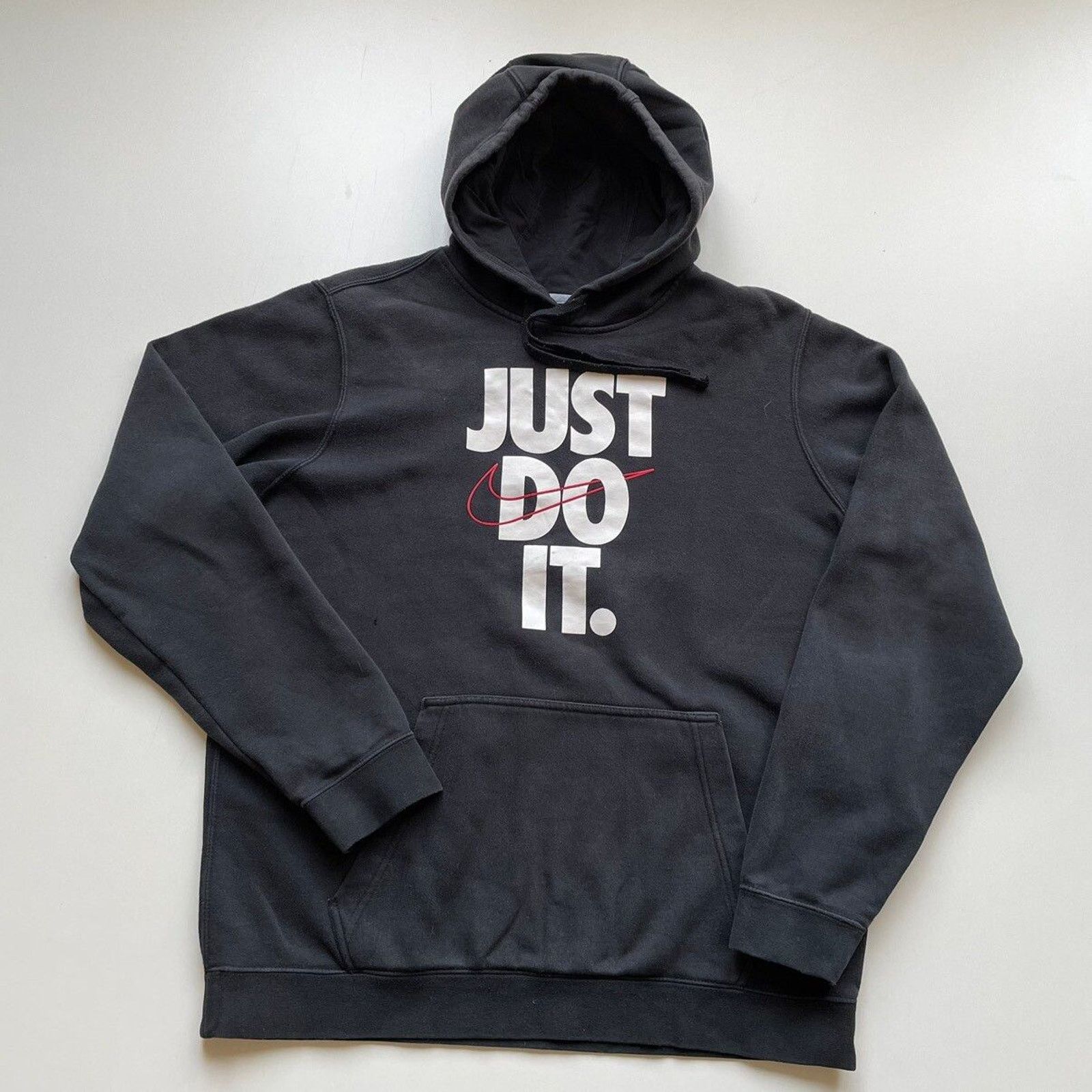 Nike Vintage Y2K Nike Hoodie Just Do It Swoosh Large Black Rare Size US L / EU 52-54 / 3 - 1 Thumbnail