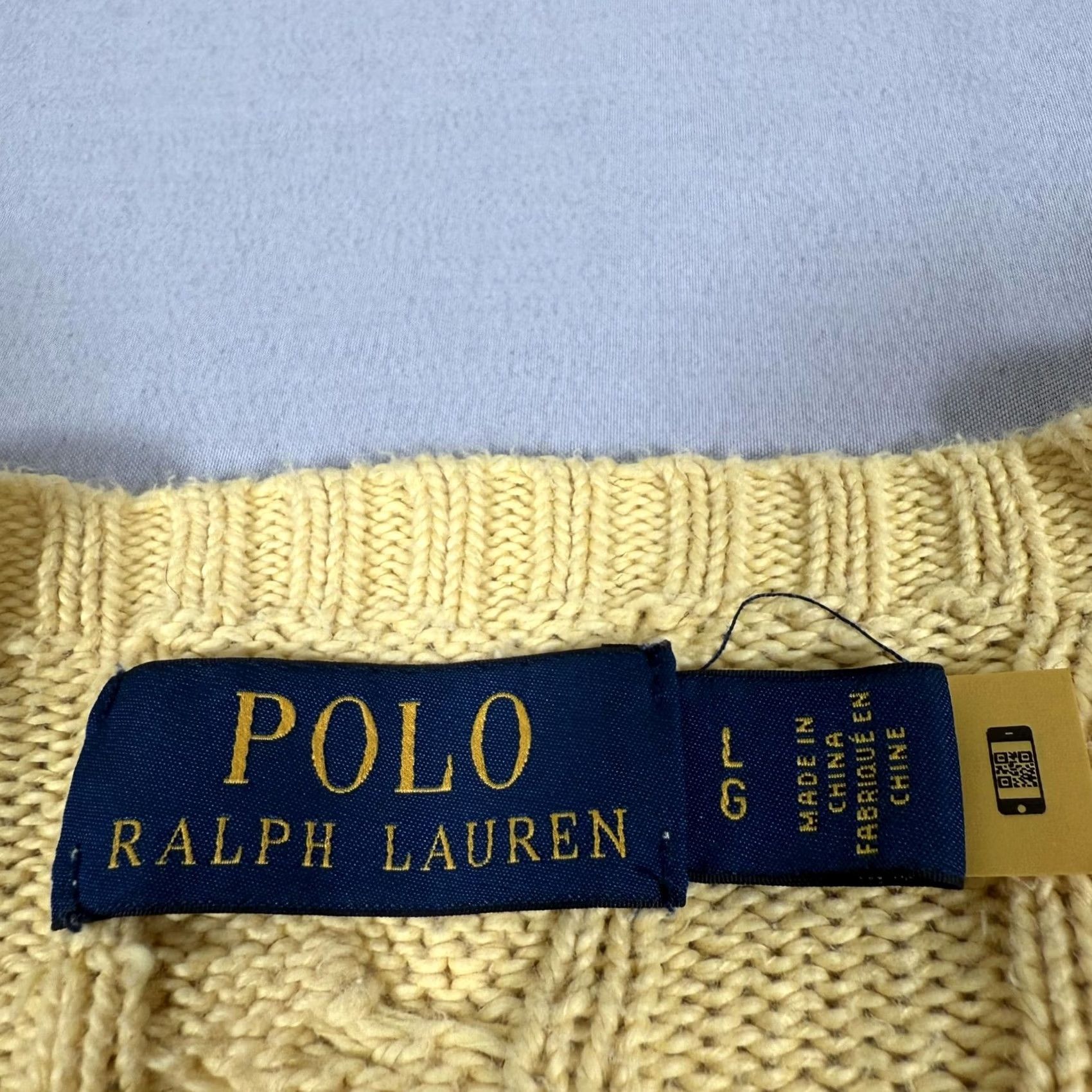 Polo Ralph Lauren Polo Ralph Lauren Sweater Mens Large Yellow Cable-Knit Crewneck Pullover Pony Size US L / EU 52-54 / 3 - 7 Thumbnail