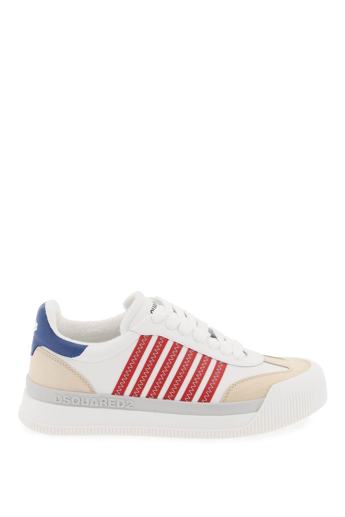 image of Dsquared2 New Jersey Sneakers in White Red Blue, Men's (Size 10)