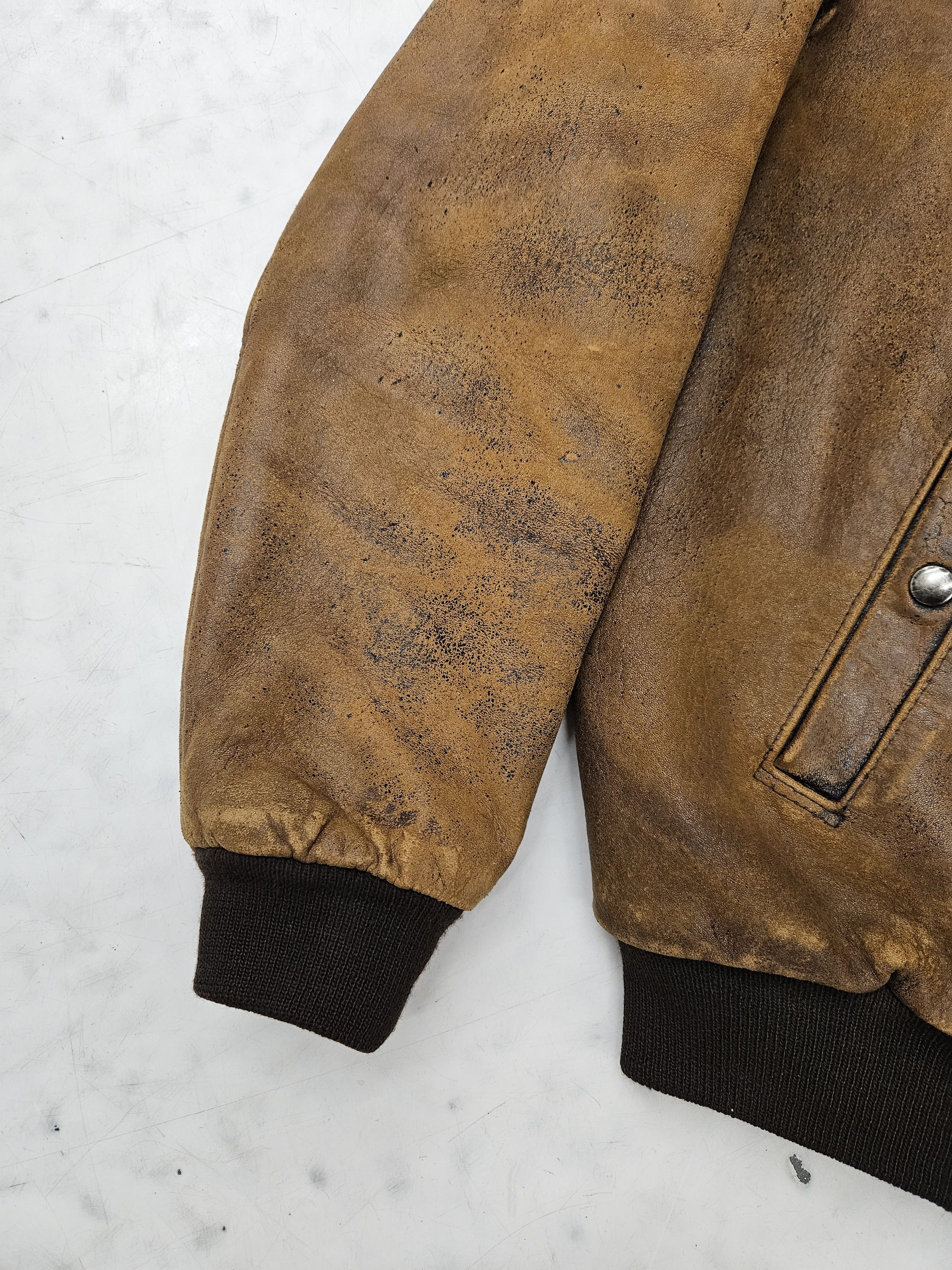 Chevignon Vintage chevignon distressed aviator bomber leather jacket Size US M / EU 48-50 / 2 - 9 Thumbnail
