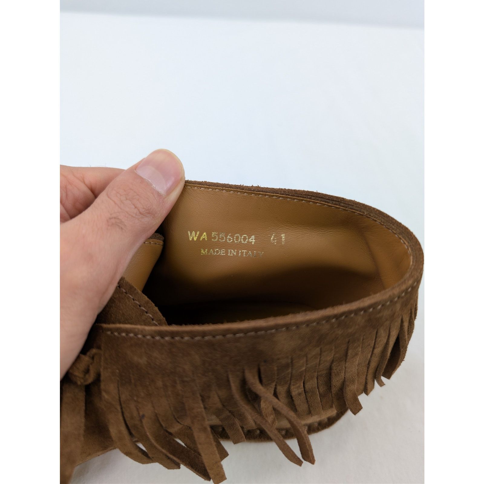 Saint Laurent Paris o1rshd1 Wyatt Suede Fringe Boots in Brown Size US 8 / EU 41 - 17 Thumbnail