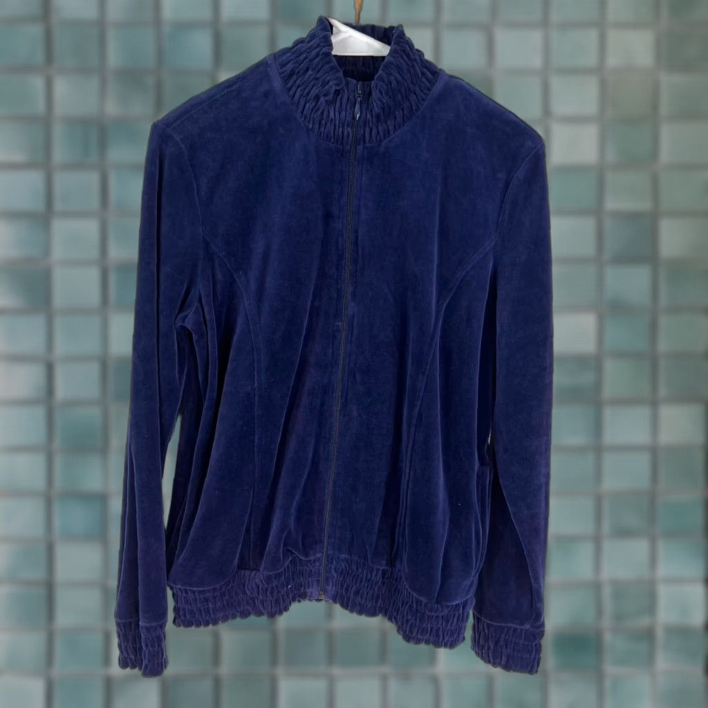 Vintage VINTAGE Kim Rogers Fleece Sweatshirt Jacket Womens Size S Blue Full Zip Pockets Activewear Size S / US 4 / IT 40 - 1 Thumbnail