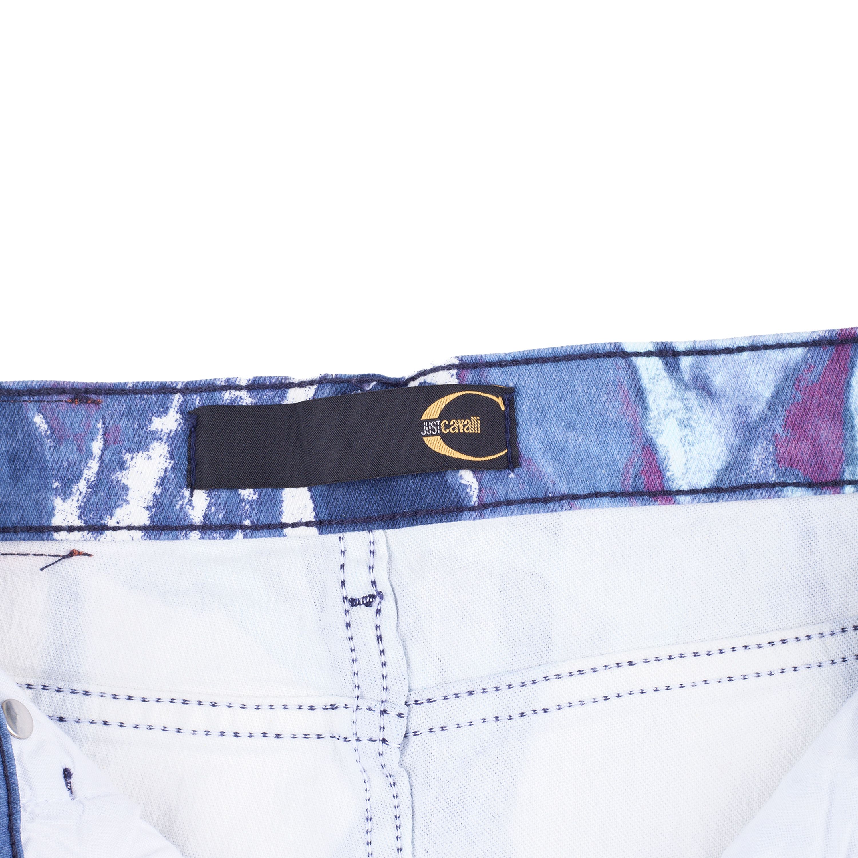 Just Cavalli Just Cavalli White Flowers Vintage Blue Pants Size 27" / US 4 / IT 40 - 6 Thumbnail