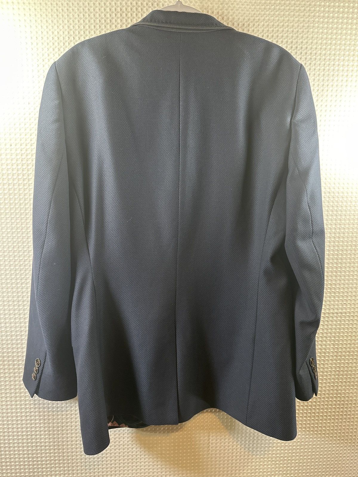 Ted Baker Ted Baker Slim Fit Suit in Navy Blue Textured Wool Size 40S - 4 Thumbnail