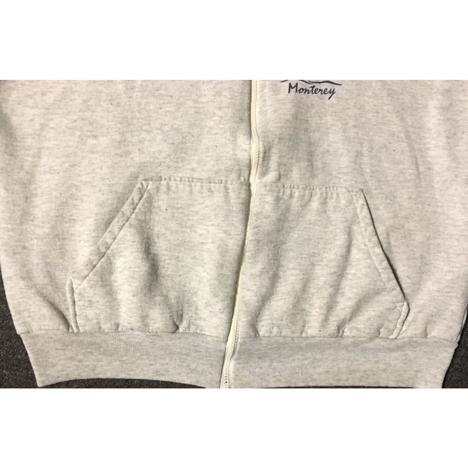 Nautica VINTAGE Nautical 80s Monterey Sailing faded Zip Hoodie M Gray Striped Surf Skate Beach Grunge USA 80s 90s Flashback Mens Zip Hoodie Size US M / EU 48-50 / 2 - 3 Thumbnail
