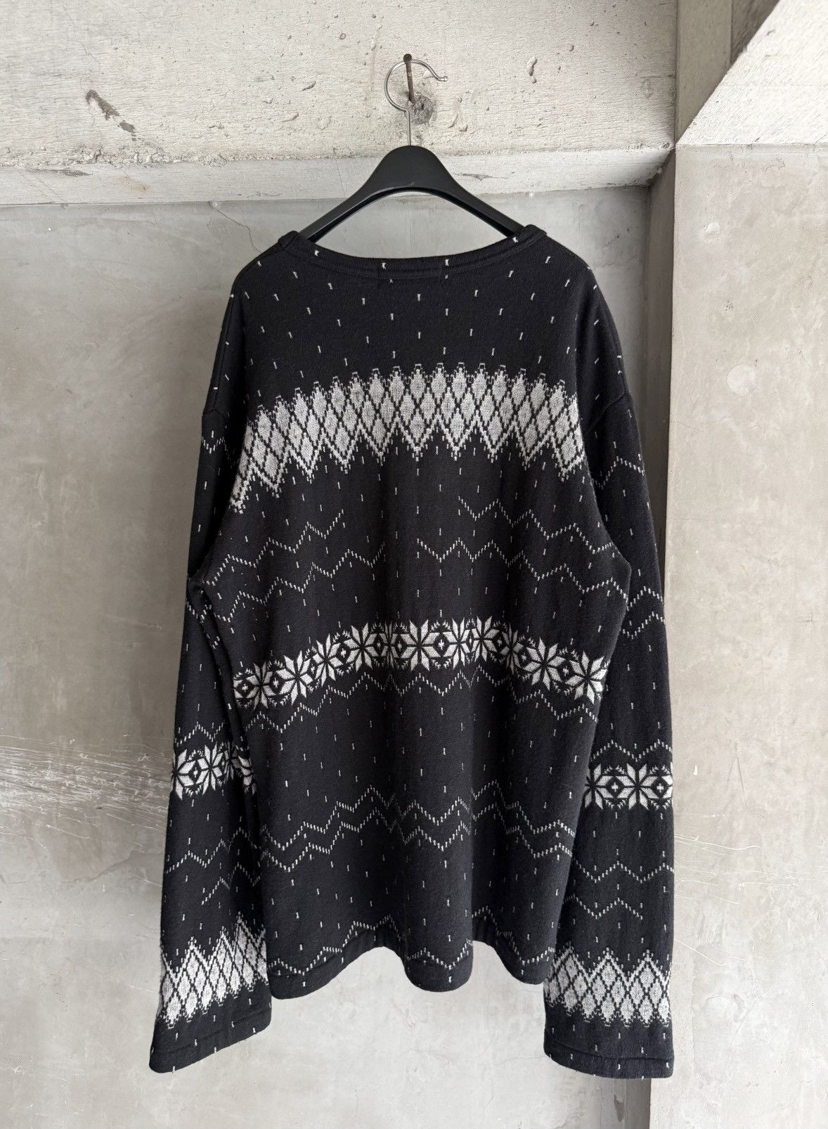 Yohji Yamamoto Yohji Yamamoto POUR HOMME 04AW Black Nordic Sweater Size US M / EU 48-50 / 2 - 2 Thumbnail
