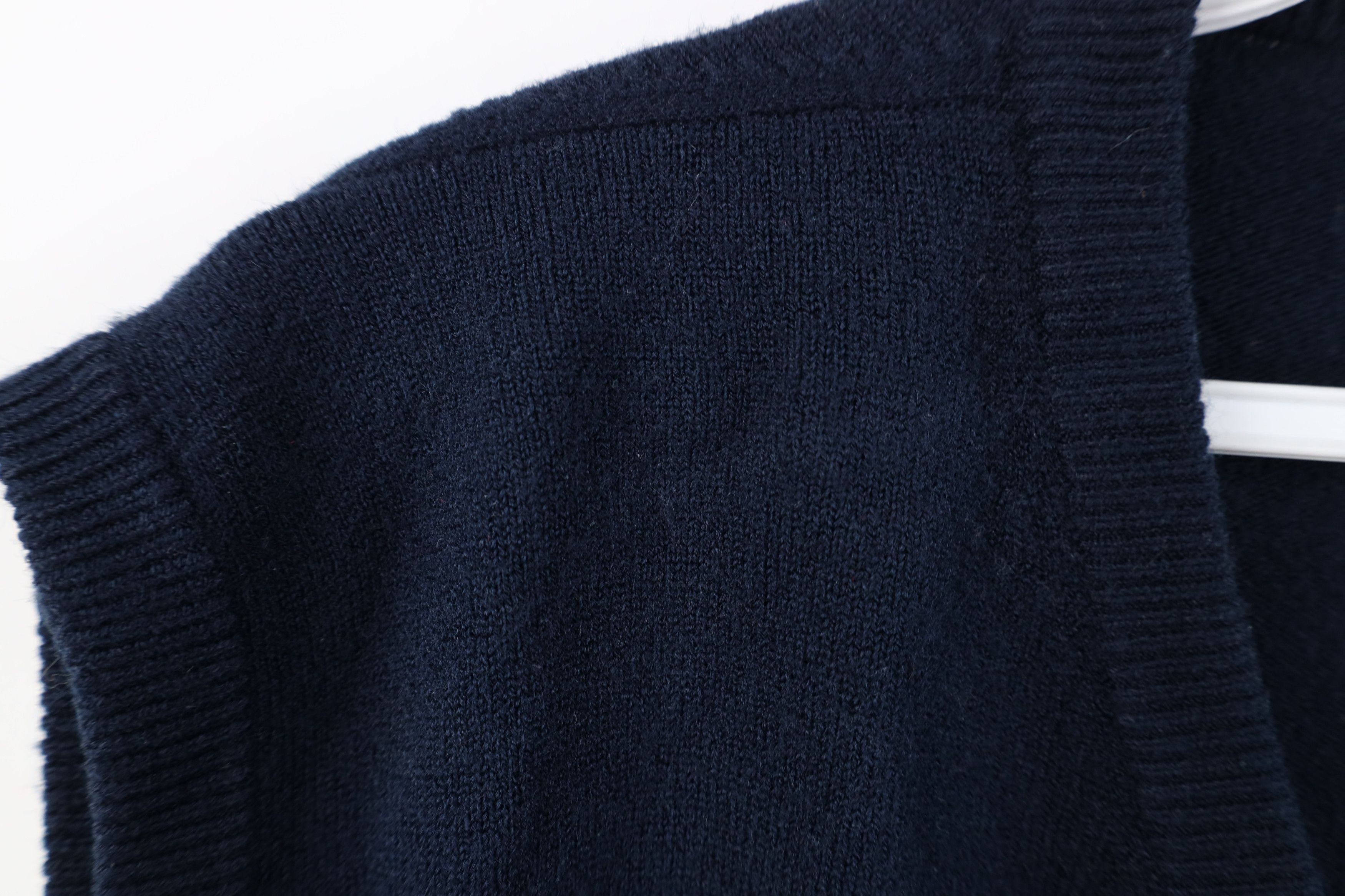Vintage Vintage 90s Streetwear Blank Knit Sweater Vest Navy Blue Size US XL / EU 56 / 4 - 5 Thumbnail