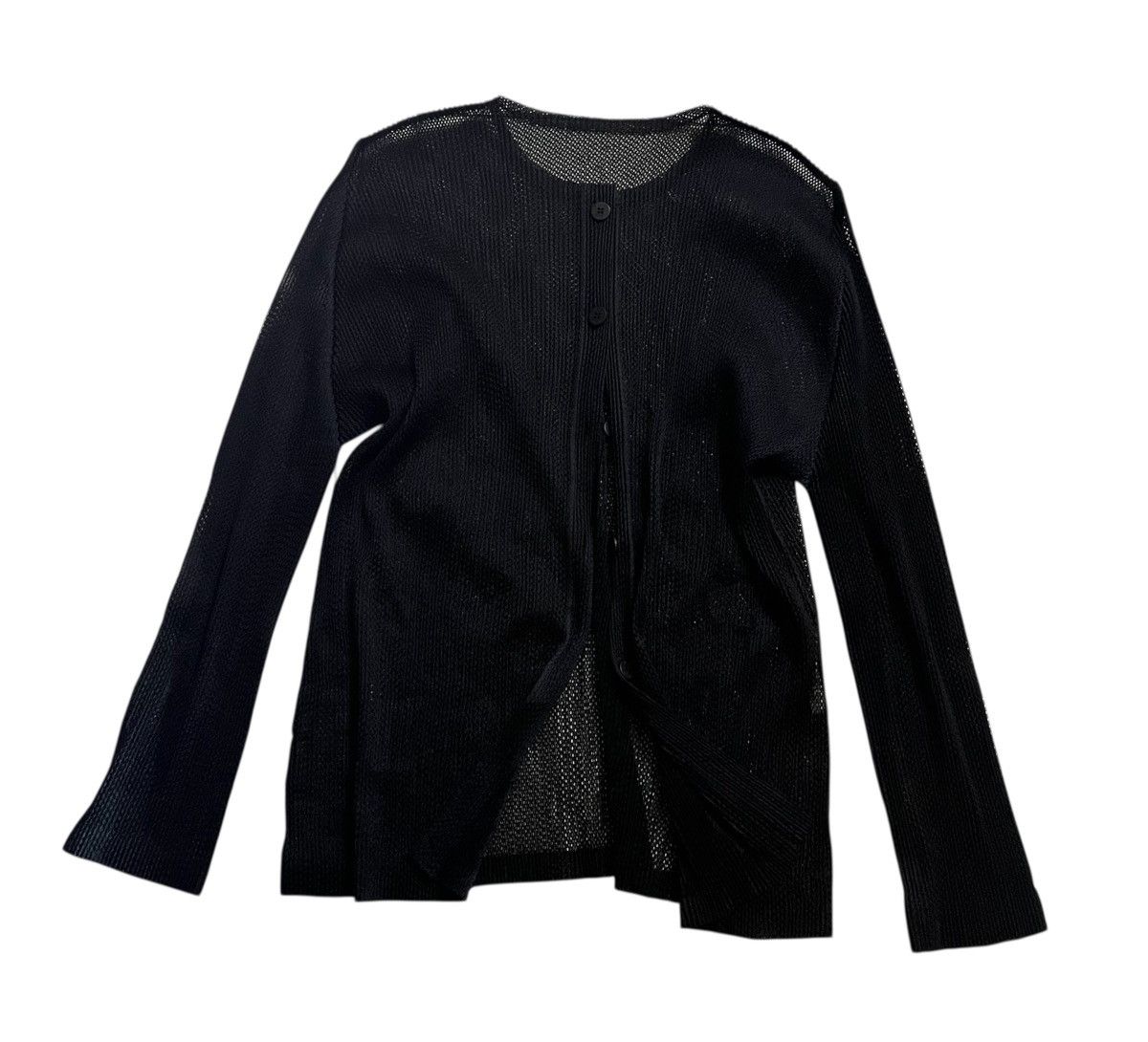 Pleats Please Issey Miyake TAX FREE 🇺🇸 issey miyake pleats please sheer black cardigan Size S / US 4 / IT 40 - 1 Thumbnail