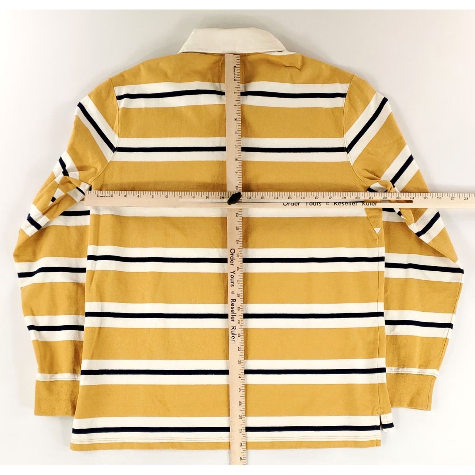 Lands' End Lands' End Shirt Rugby Striped Yellow Blue White Long Sleeve Mens L Multicolor Shirt L Mens Size US L / EU 52-54 / 3 - 7 Thumbnail
