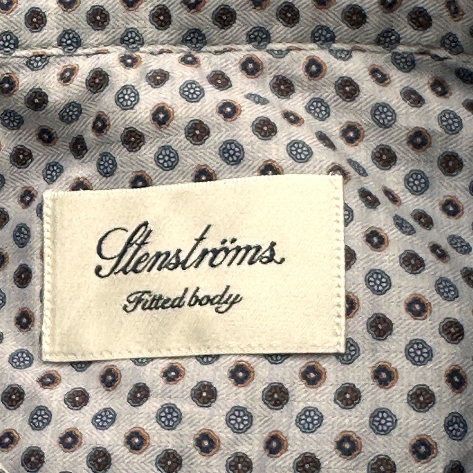 Strenstroms Stenströms Fitted Body Button Up Dress Shirt Mens XL 17.5 44 Size US XL / EU 56 / 4 - 2 Thumbnail