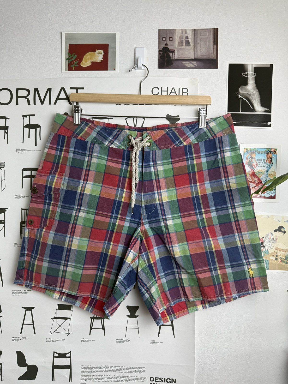 Designer Polo Ralph Lauren checked tartan shorts 34 old money deisnger Size US 34 / EU 50 - 1 Thumbnail