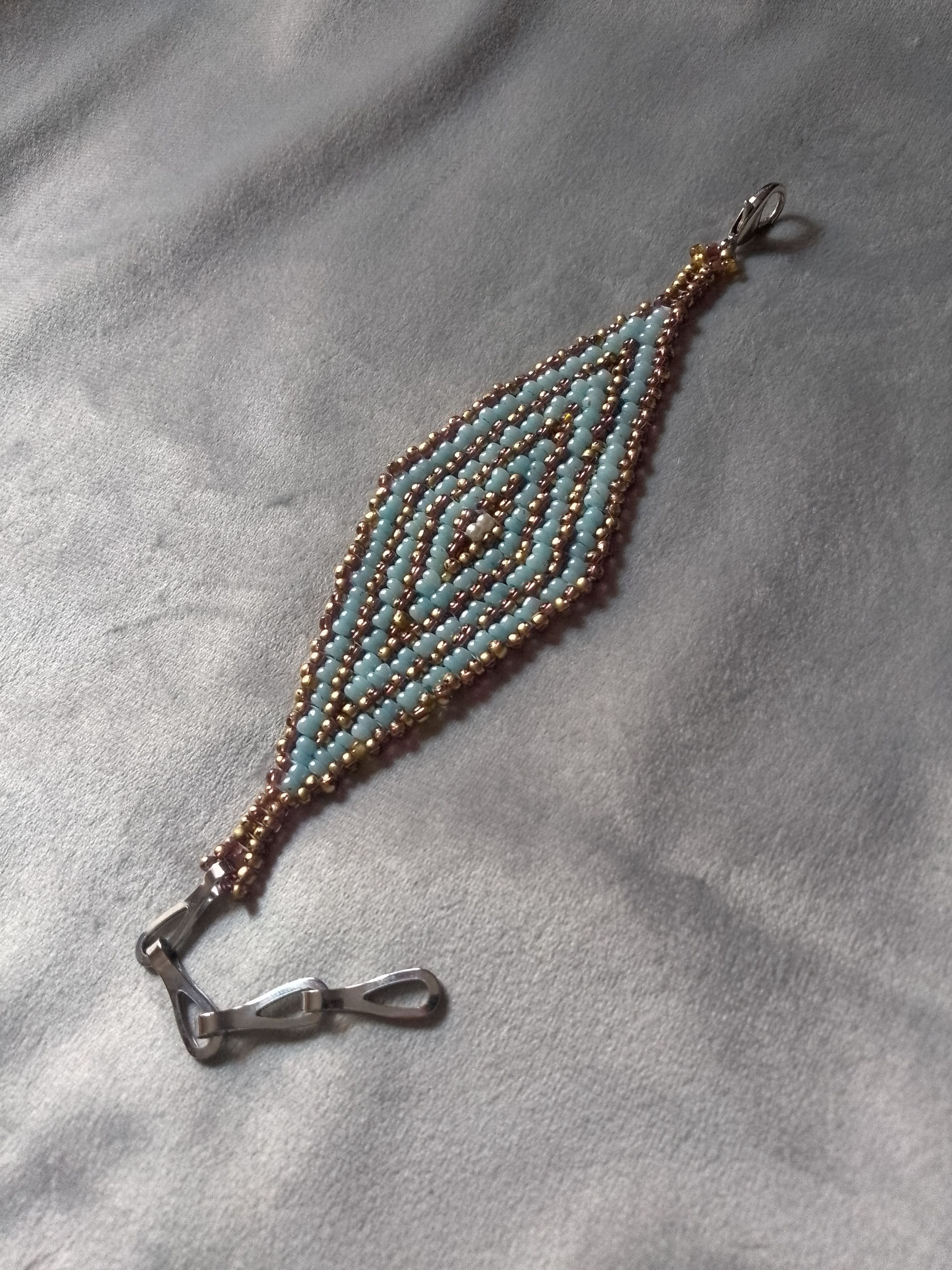 Handmade Ethnic bracelet Native Americans style golden/blue Size ONE SIZE - 7 Thumbnail