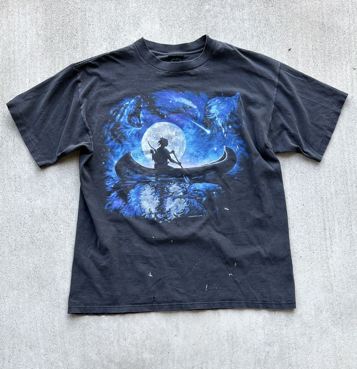 Habitat × Vintage Vintage Animal Tee Shirt Habitat Indian Native Eagle USA Size US XL / EU 56 / 4 - 1 Thumbnail