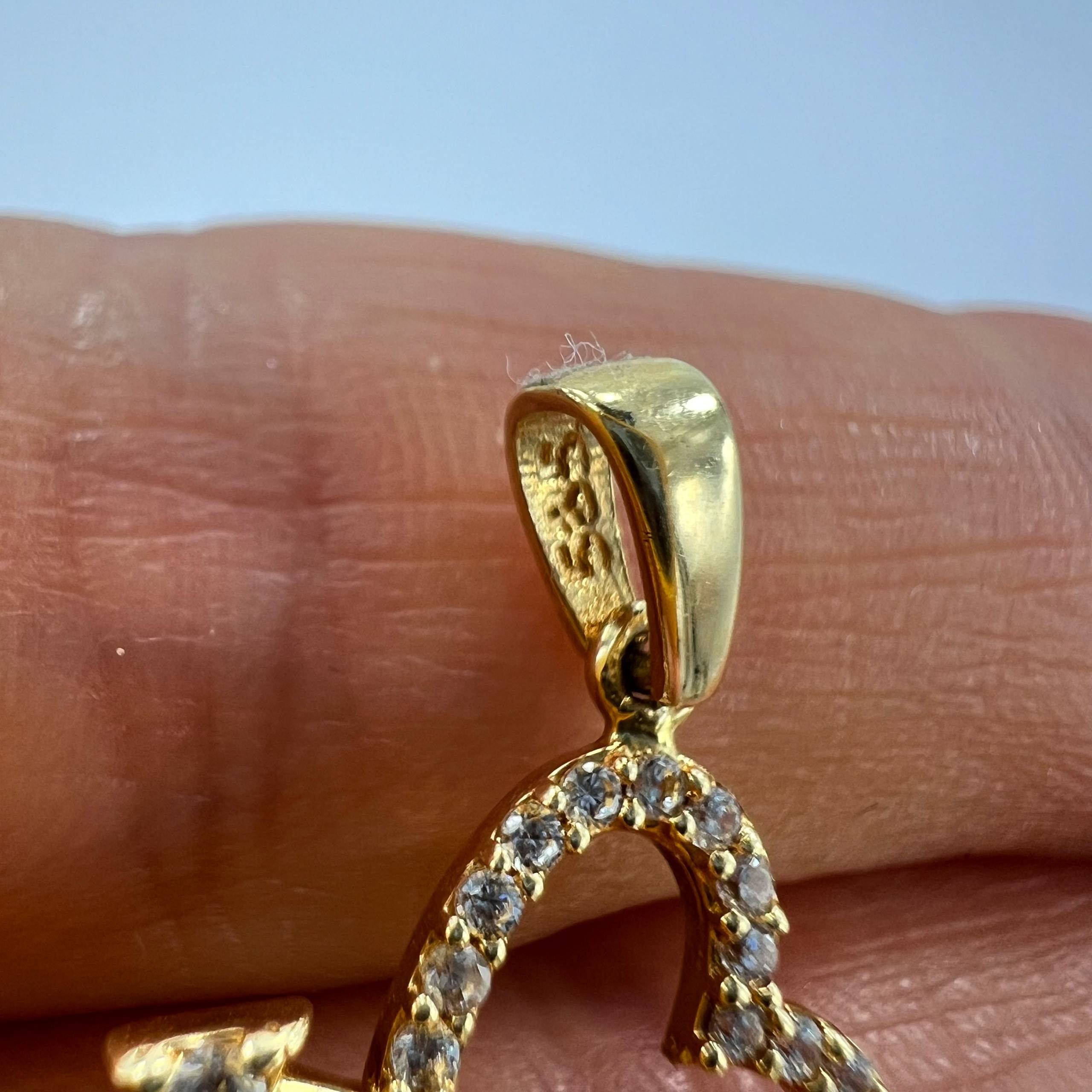 Other 14K Italian Gold Heart Arrow Pendant Charm Gift Jewelry 0.9g Size ONE SIZE - 5 Thumbnail