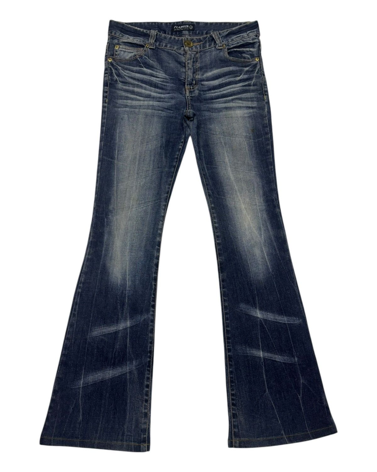 Hysteric Glamour × If Six Was Nine × Tornado Mart FLARE💥VTG FLAPPER WHISKER FLARED DENIM JEANS DIOR STYLE Size US 31 - 9 Thumbnail