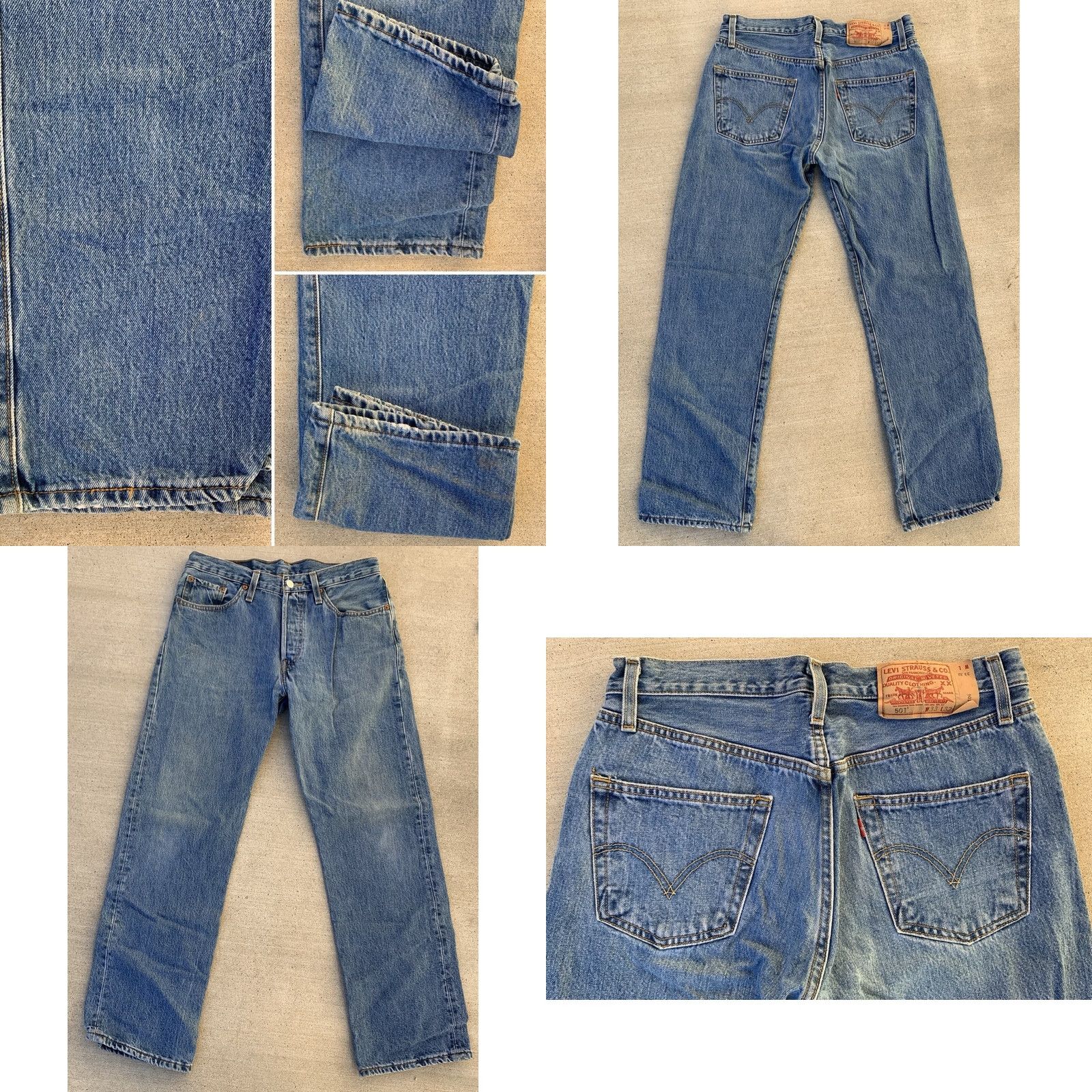 Levi's VINTAGE Levi's 501 Jeans Button Fly Regular Size 33 Men Blue Denim 5-Pocket 31.75 Inseam 33.5 W 32 Measures 31.75 retro 90s Mens Size US 33 - 8 Thumbnail