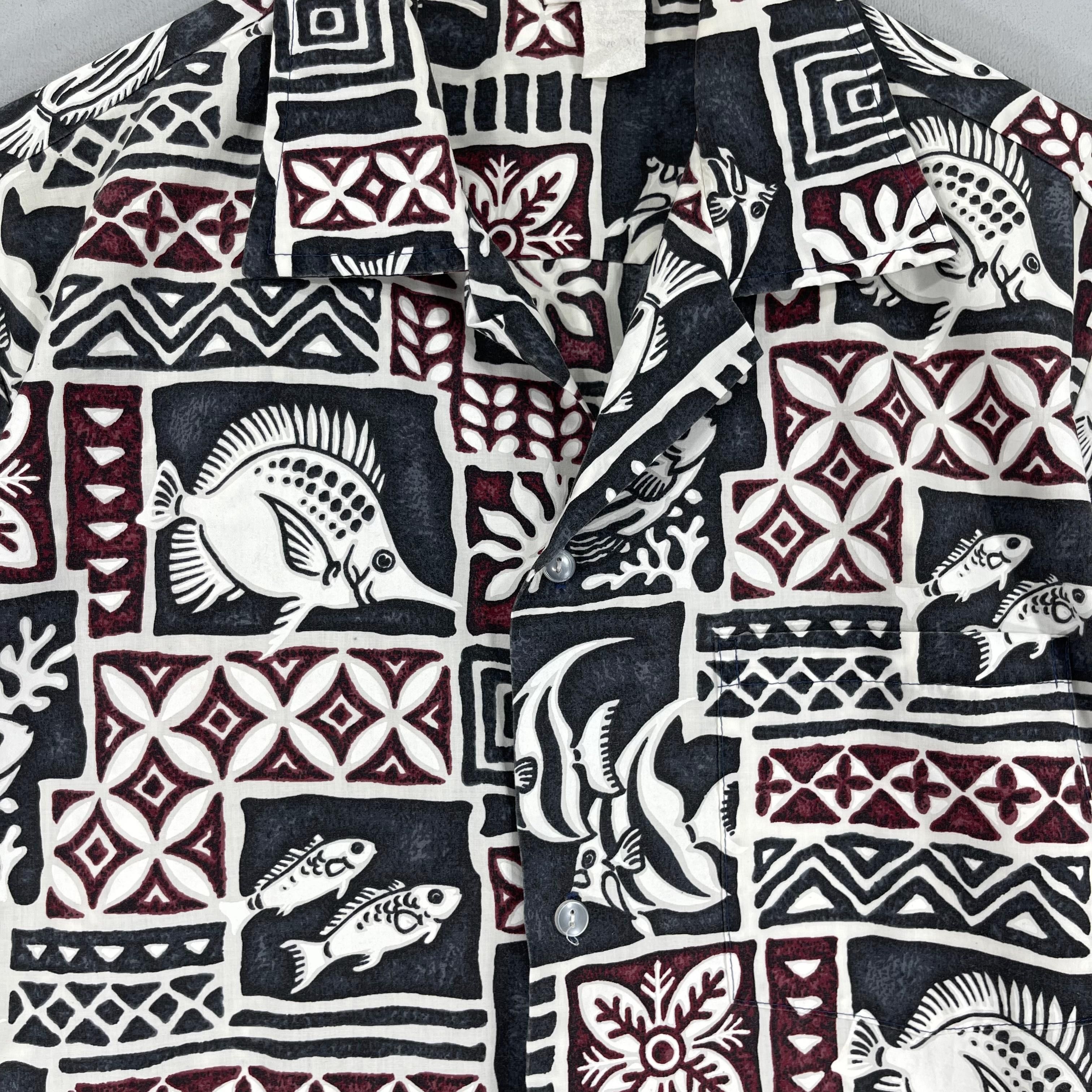 Vintage Vintage Hawaiian Abstract Tribal Tattoo Fish Pattern Shirt Size US XL / EU 56 / 4 - 2 Thumbnail