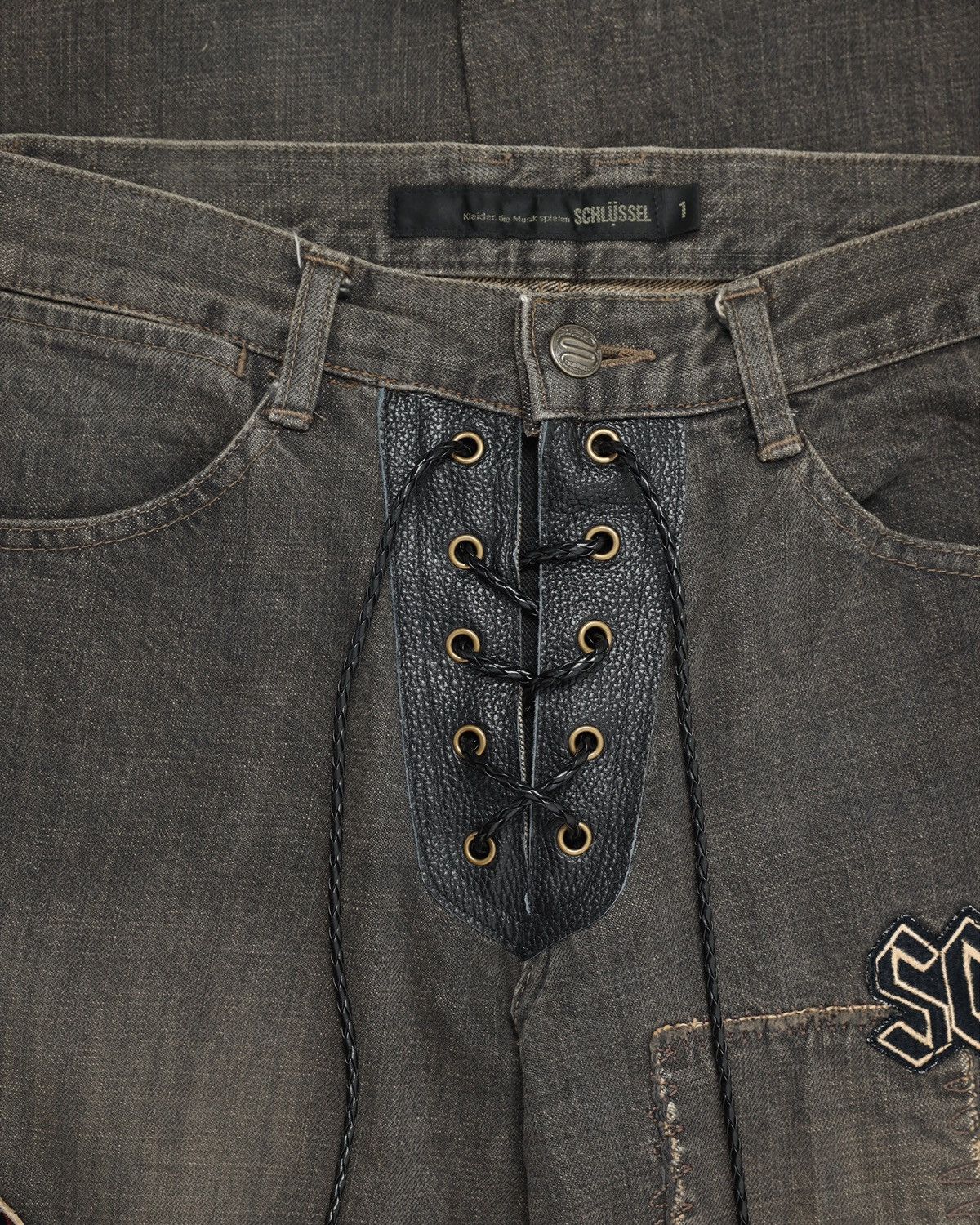 SCHLUSSEL lace up flare jeans