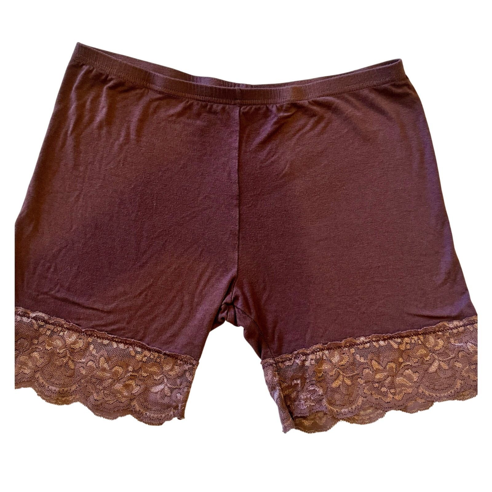 Macys Mancyfit Slip Shorts with Lace | Chocolate Brown | Large Size ONE SIZE - 1 Thumbnail