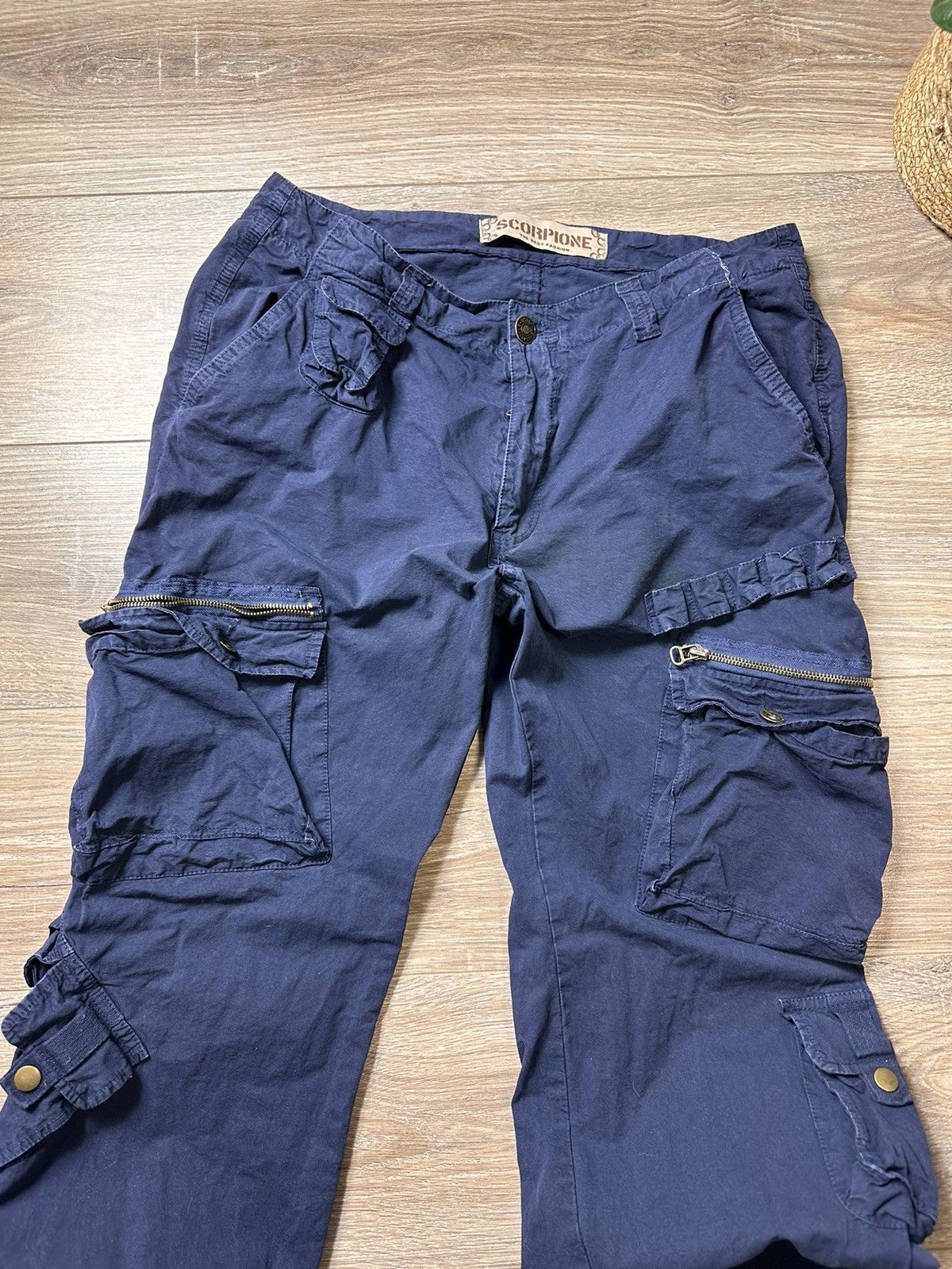 Japanese Brand Navy Punk Cargo Pants Multi Pocket Bondage Pants Size US 32 / EU 48 - 3 Thumbnail