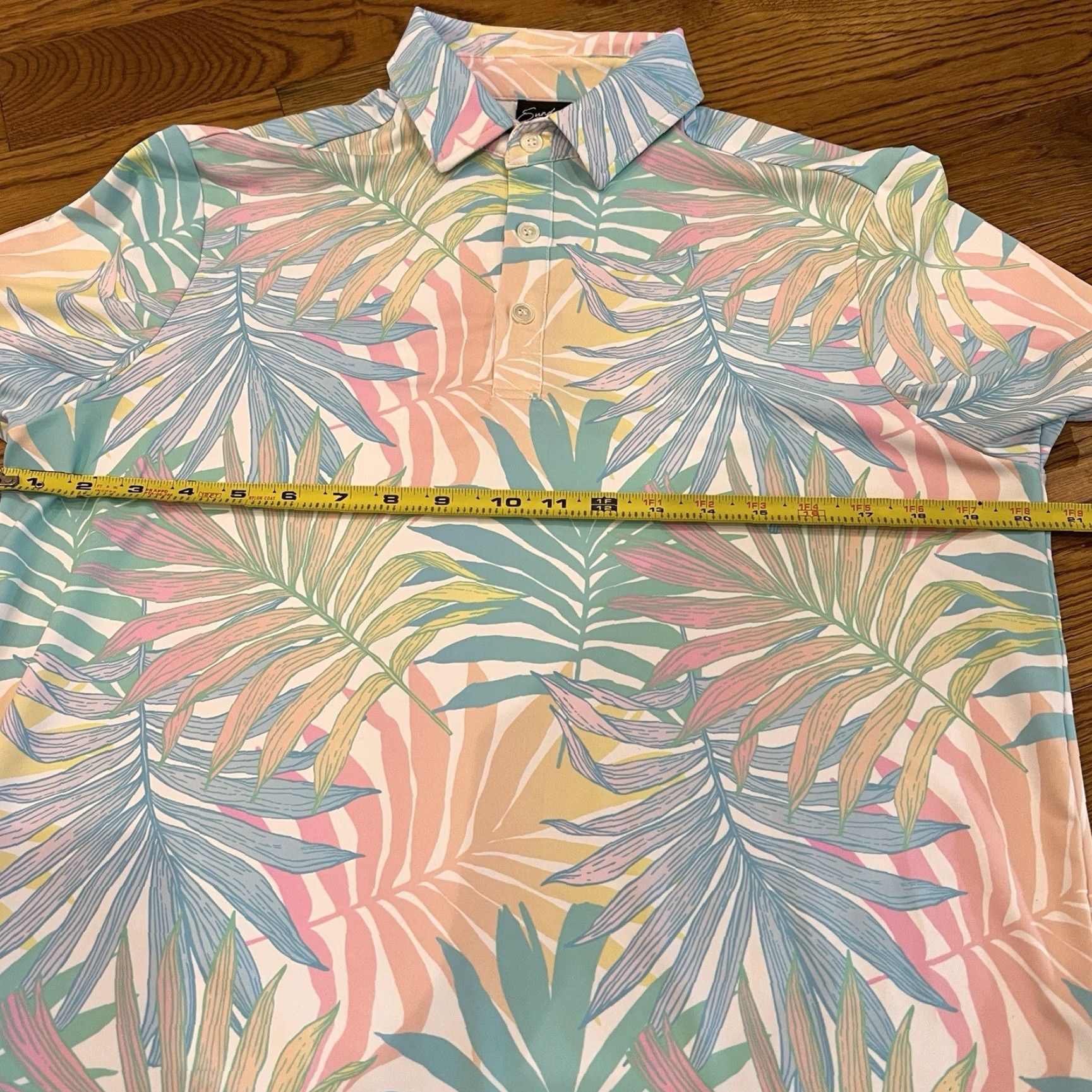 Vintage Sunday Swagger Shirt Mens Size Small Blue Floral Polo Stretch Golf Short Sleeve Size US S / EU 44-46 / 1 - 3 Thumbnail