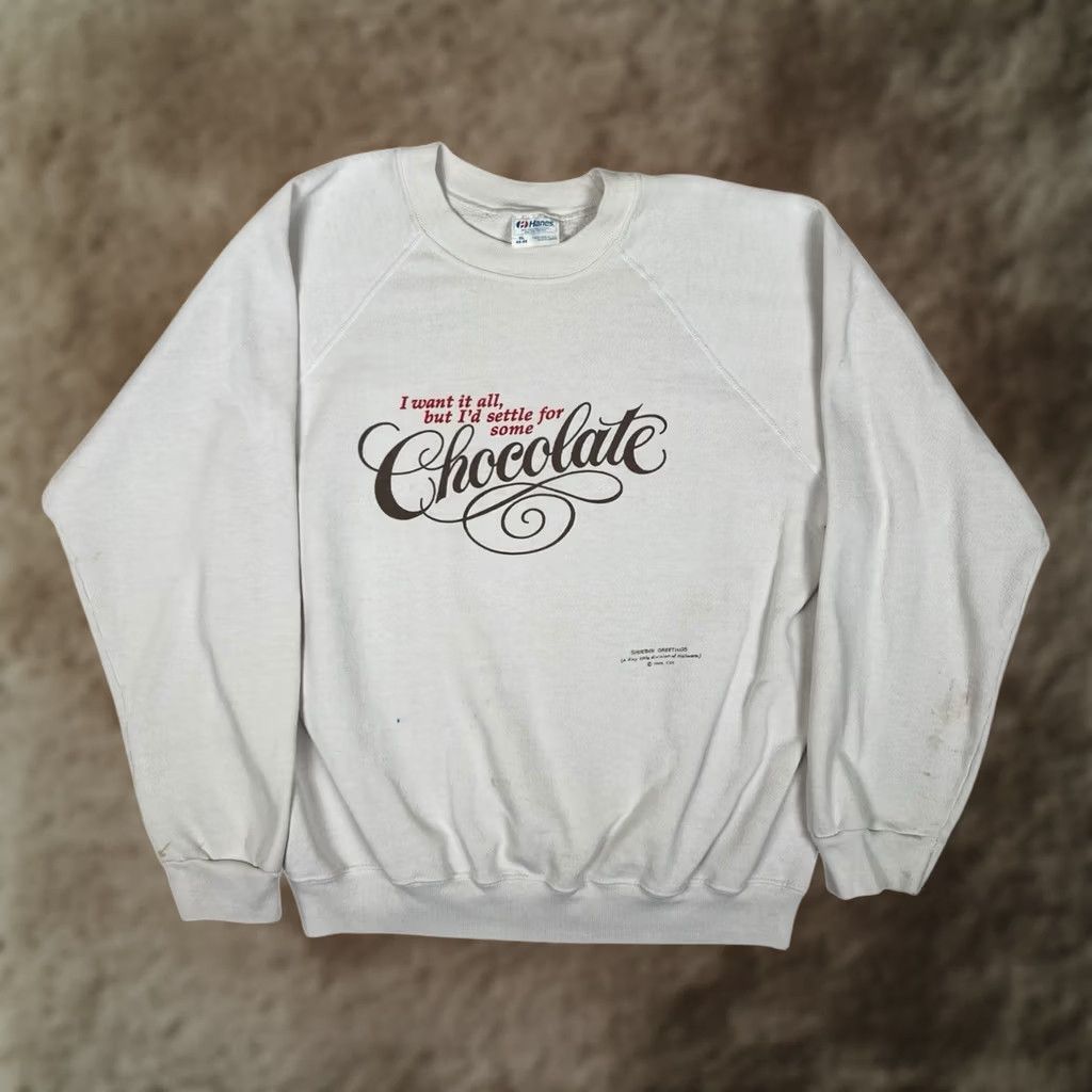 Vintage VINTAGE Hallmark Sweatshirt 80s 90s Graphic Print Pullover Crew Neck White XL Women Size XL / US 12-14 / IT 48-50 - 1 Thumbnail