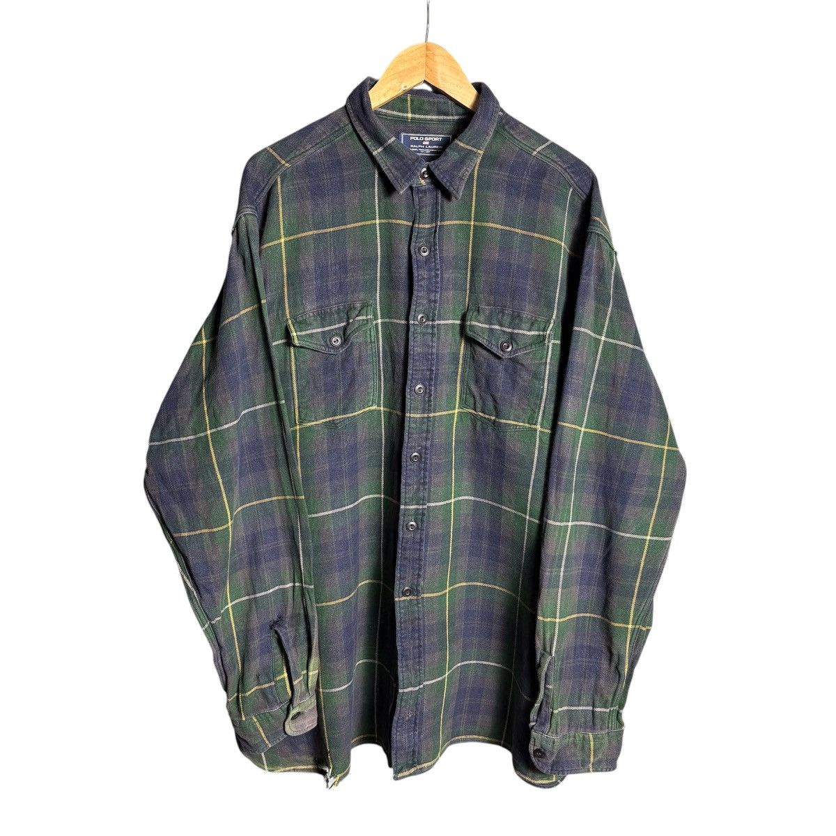 Polo Ralph Lauren Vintage 90s Polo Sport Ralph Lauren Check Distressed Shirt Size US XXL / EU 58 / 5 - 1 Thumbnail
