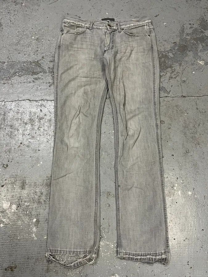 Acne Studios 2000s Acne Studios Max Clay Grey Slim Riped Denim Jeans Size US 32 / EU 48 - 4 Thumbnail